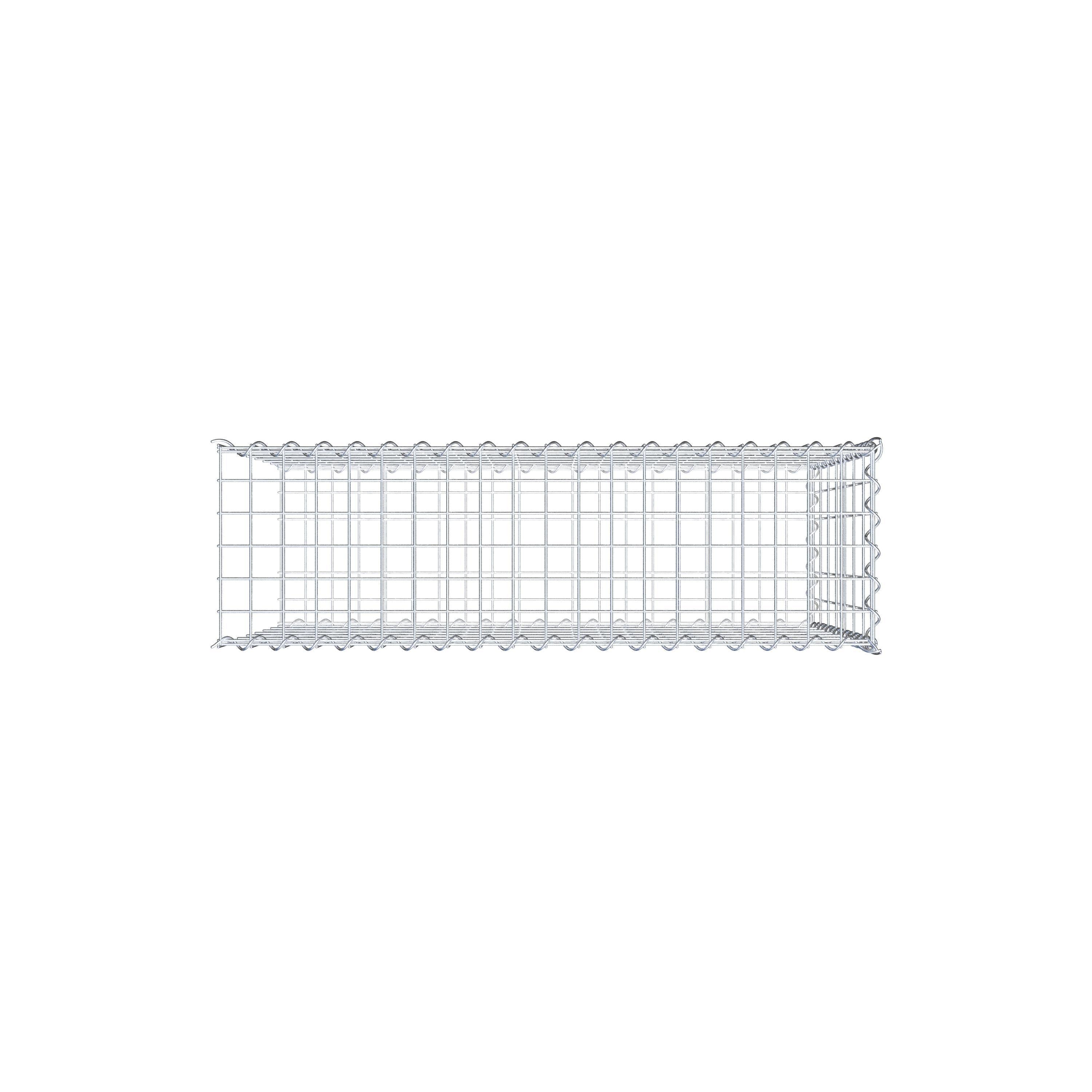 Opvokset gabion type 2 100 cm x 70 cm x 30 cm (L x H x D), maskestørrelse 5 cm x 10 cm, spiral