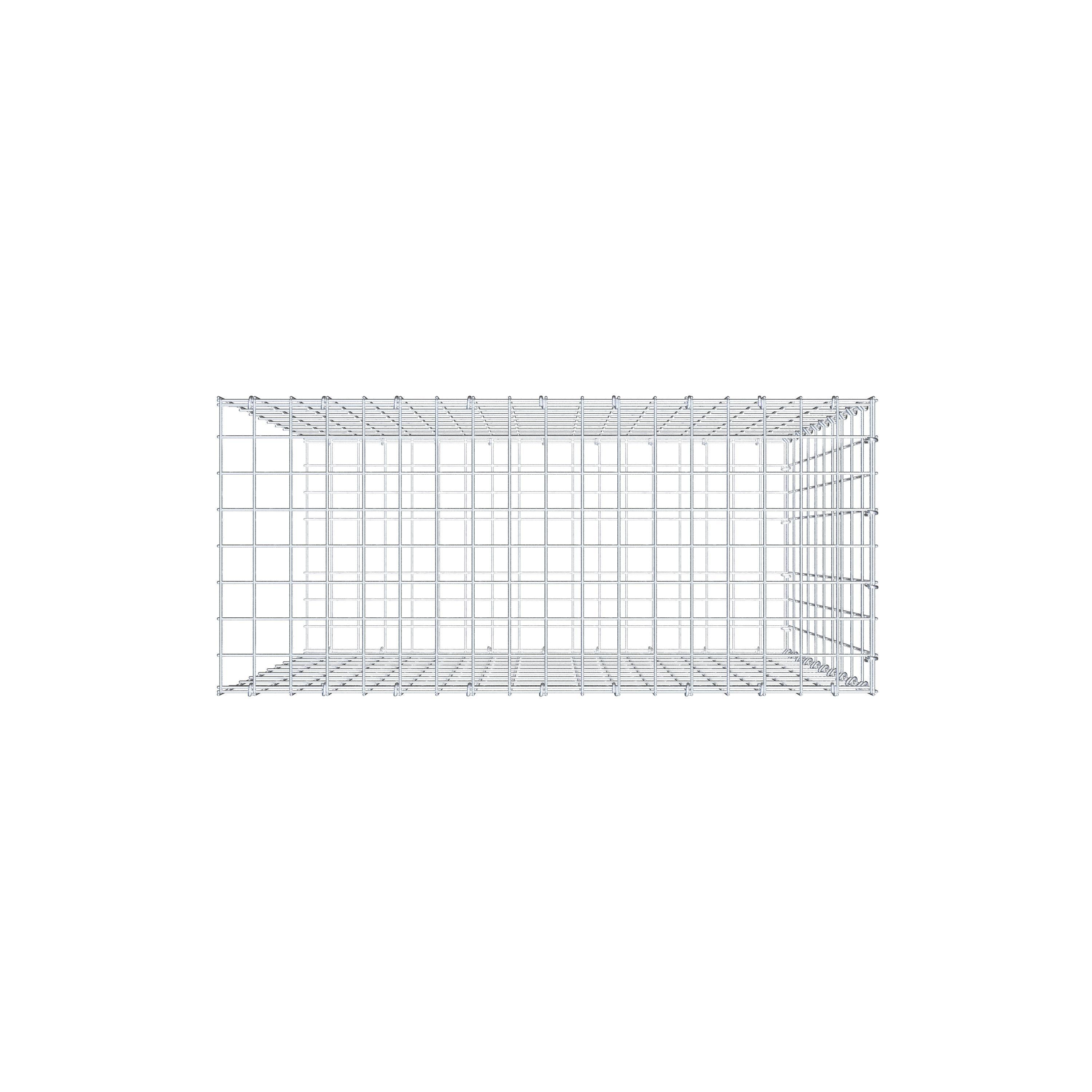 Mounted gabion type 2 100 cm x 90 cm x 40 cm, mesh size 5 cm x 10 cm, C-ring