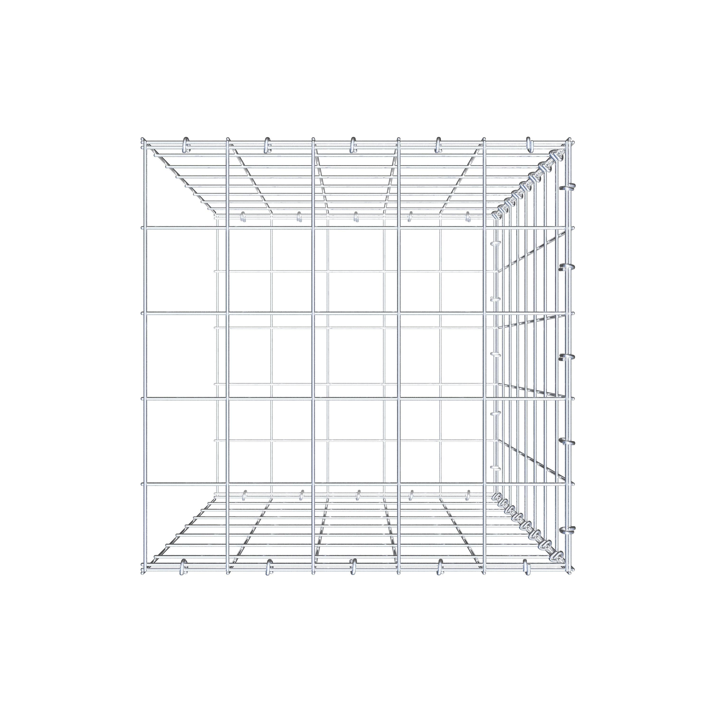 Fourche rapportée type 2 80 cm x 50 cm x 50 cm (L x H x P), mailles 10 cm x 10 cm, anneau en C