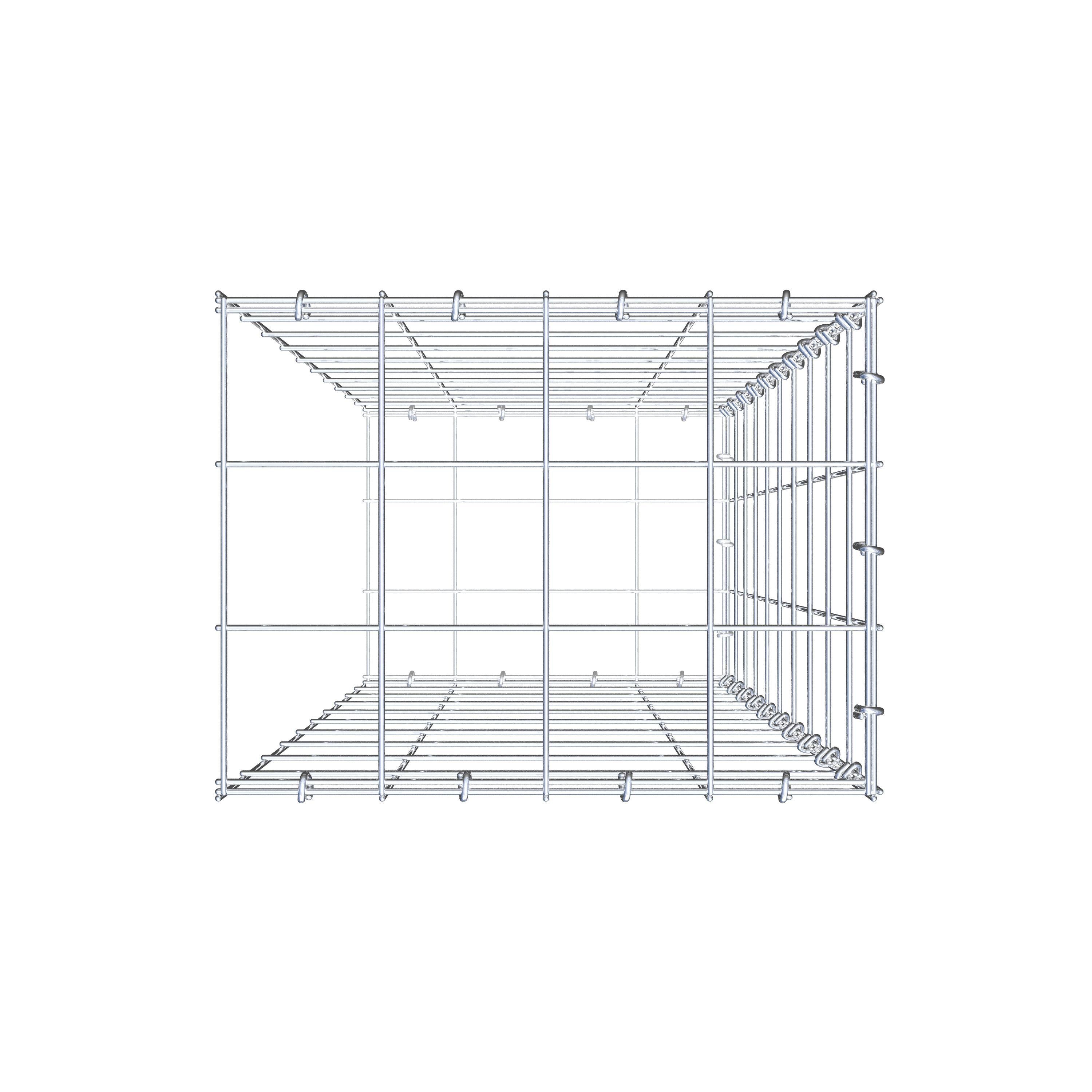 Monteret gabion type 2 100 cm x 40 cm x 30 cm (L x H x D), maskestørrelse 10 cm x 10 cm, C-ring