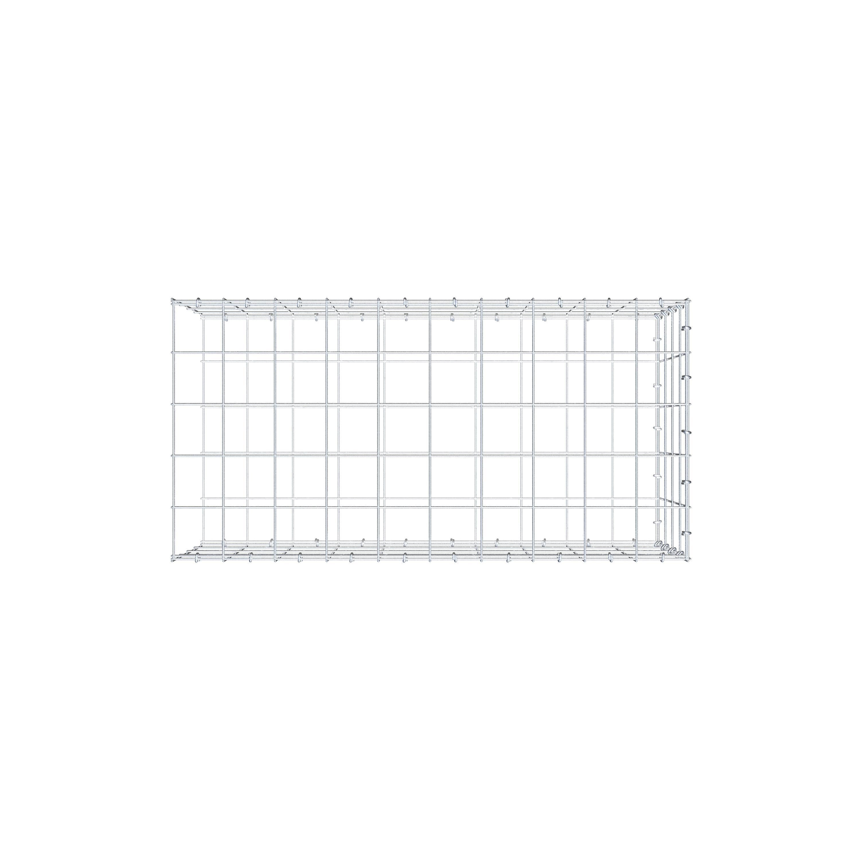 Mounted gabion type 2 100 cm x 40 cm x 50 cm (L x H x D), mesh size 10 cm x 10 cm, C-ring