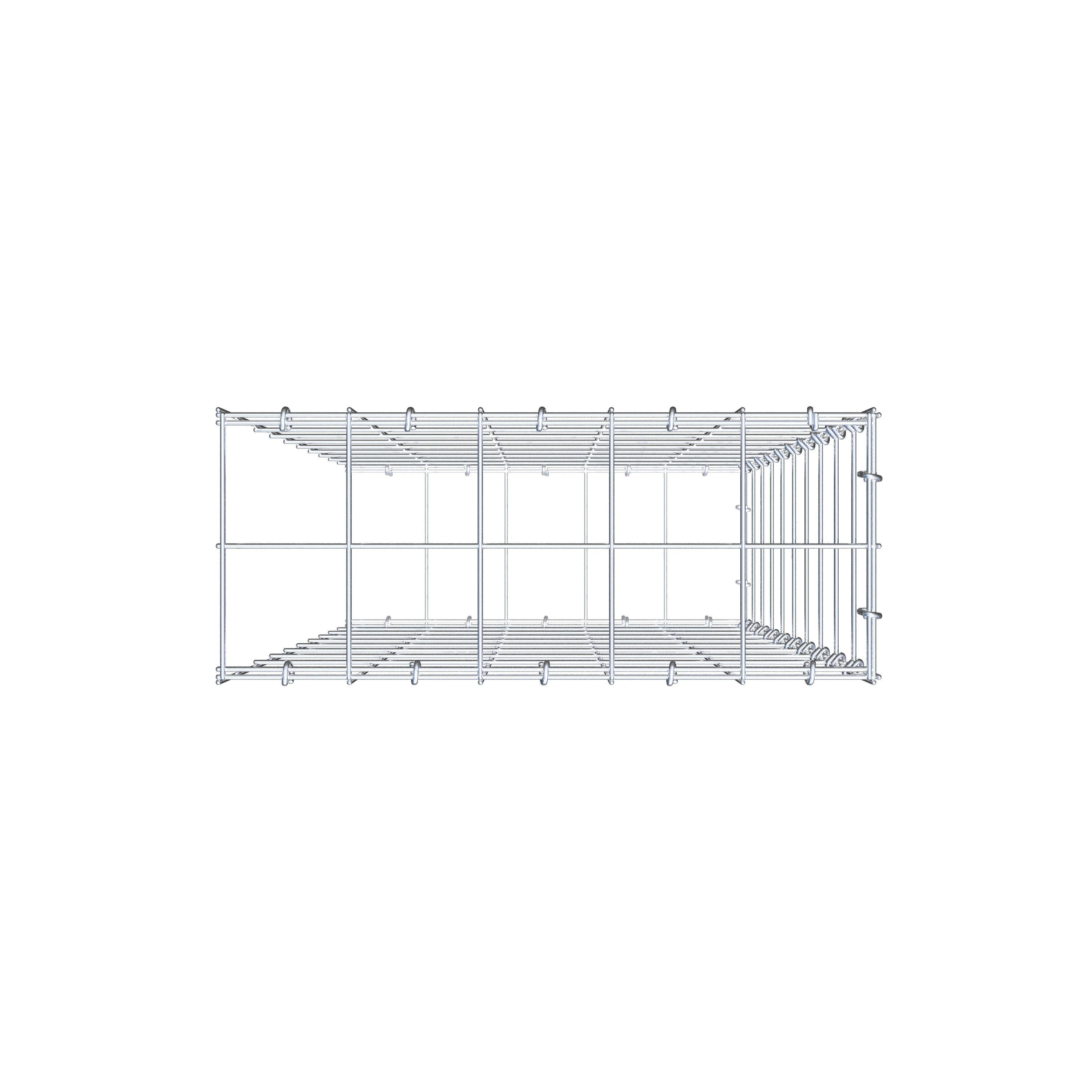 Type 2 oplegkorf 100 cm x 50 cm x 20 cm (L x H x D), maaswijdte 10 cm x 10 cm, C-ring
