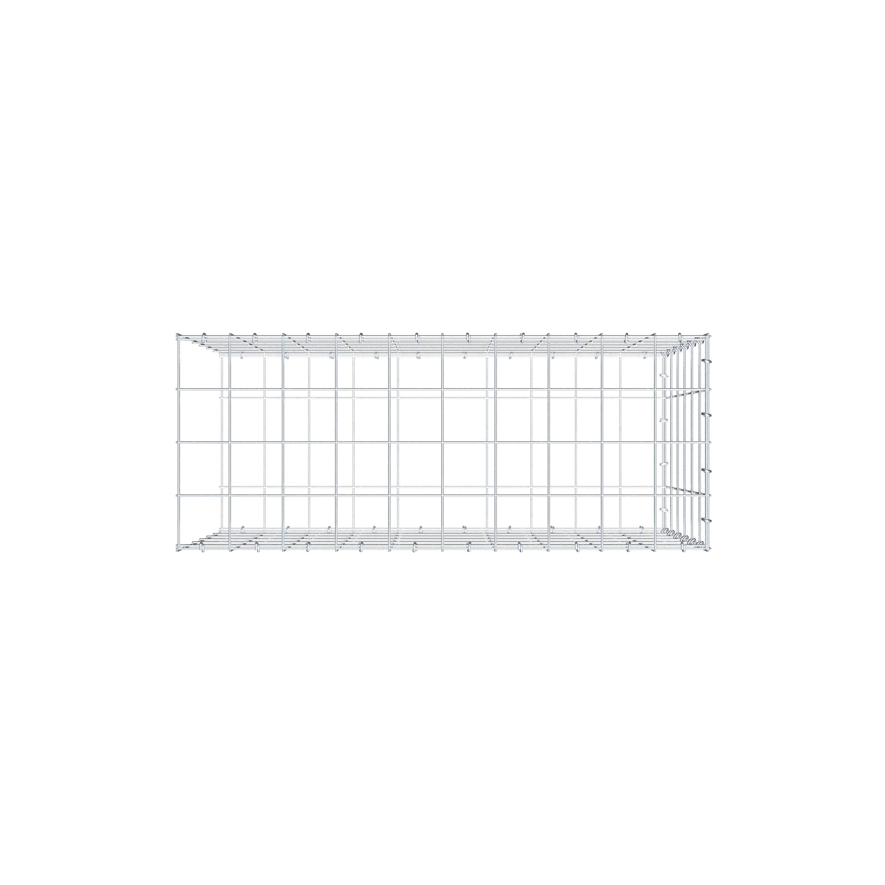 Anbaugabione Typ 2 100 cm x 60 cm x 40 cm (L x H x T), Maschenweite 10 cm x 10 cm, C-Ring