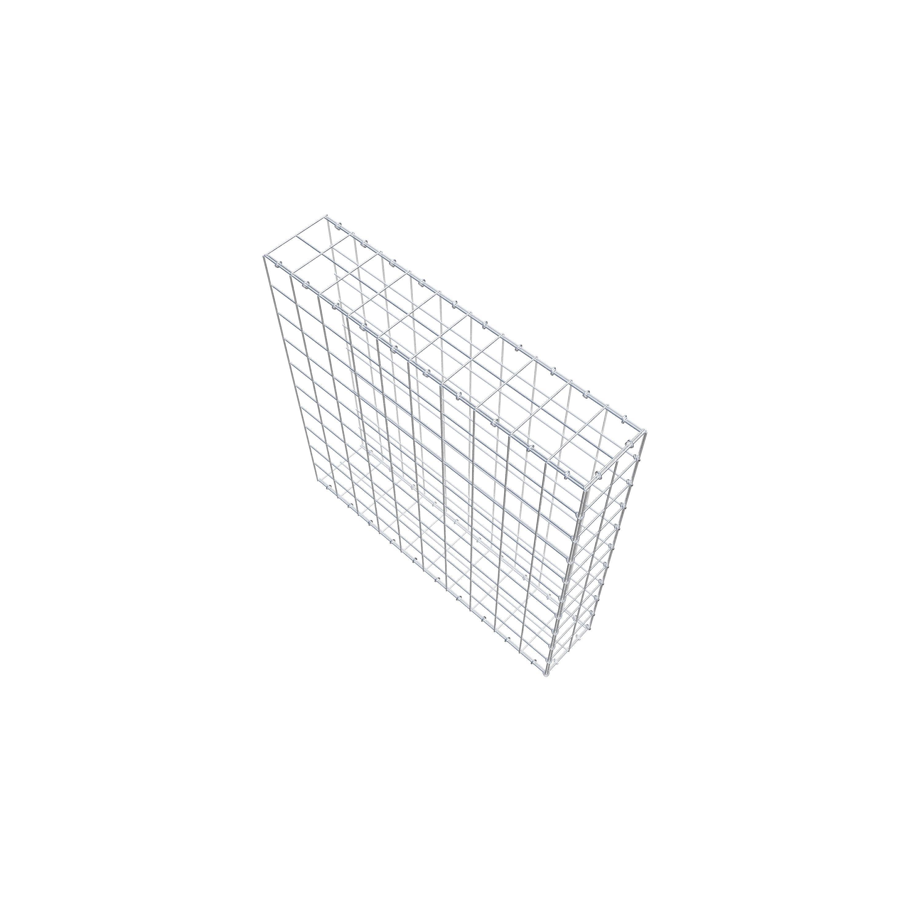 Monteret gabion type 2 100 cm x 100 cm x 20 cm (L x H x D), maskestørrelse 10 cm x 10 cm, C-ring
