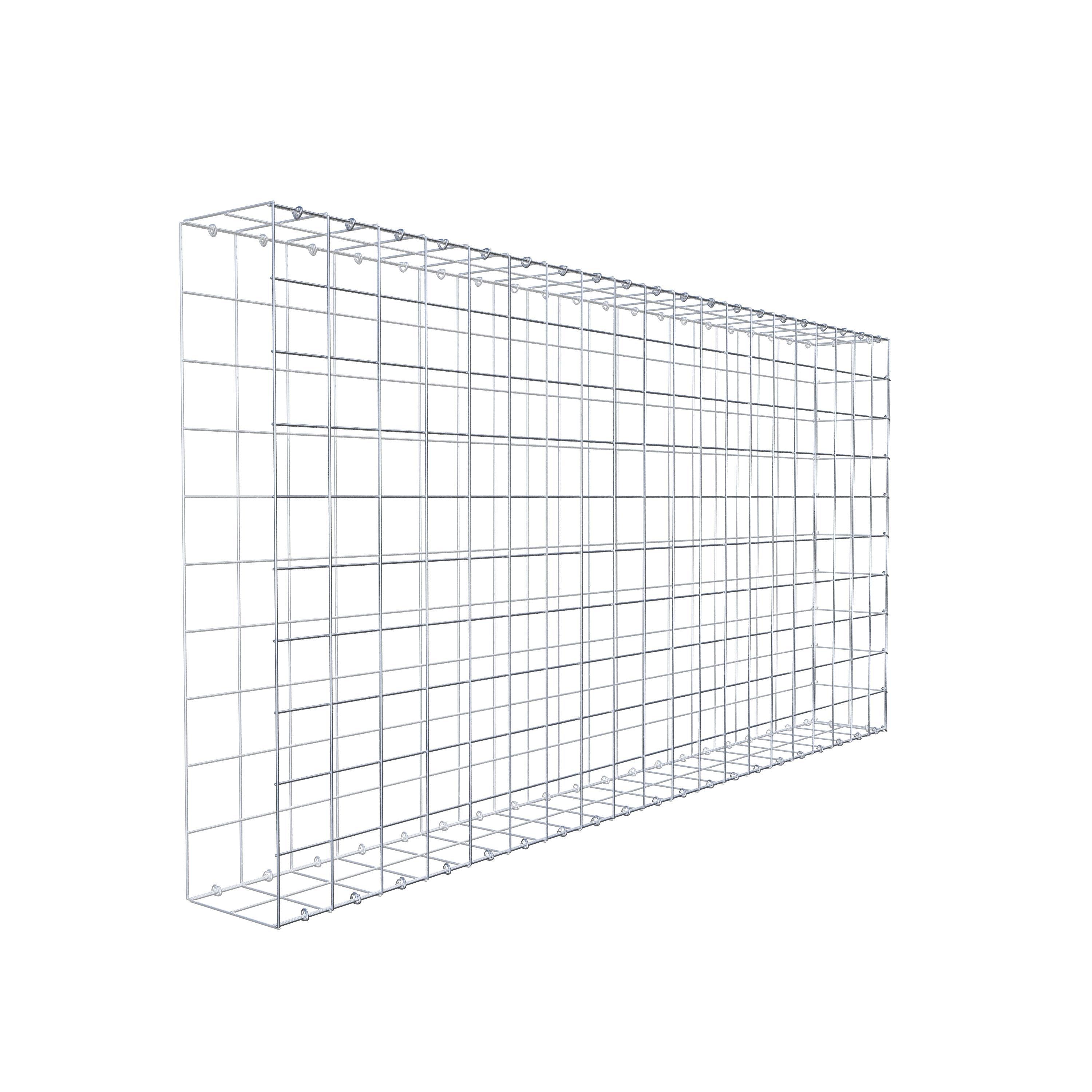 Typ 2 påbyggnadsgabion 200 cm x 100 cm x 20 cm (L x H x D), maskstorlek 10 cm x 10 cm, C-ring