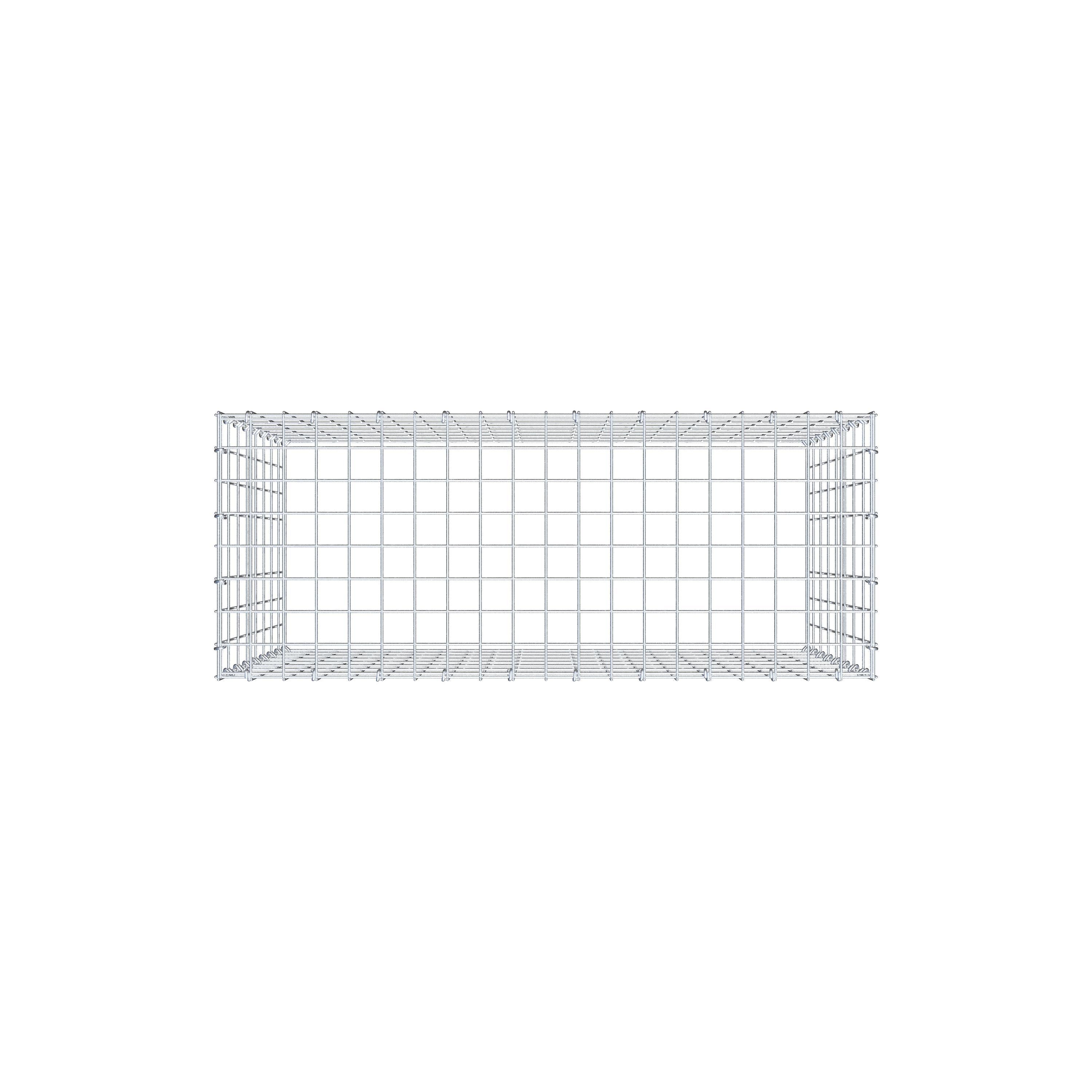 Monteret gabion type 3 100 cm x 80 cm x 40 cm (L x H x D), maskestørrelse 5 cm x 10 cm, C-ring