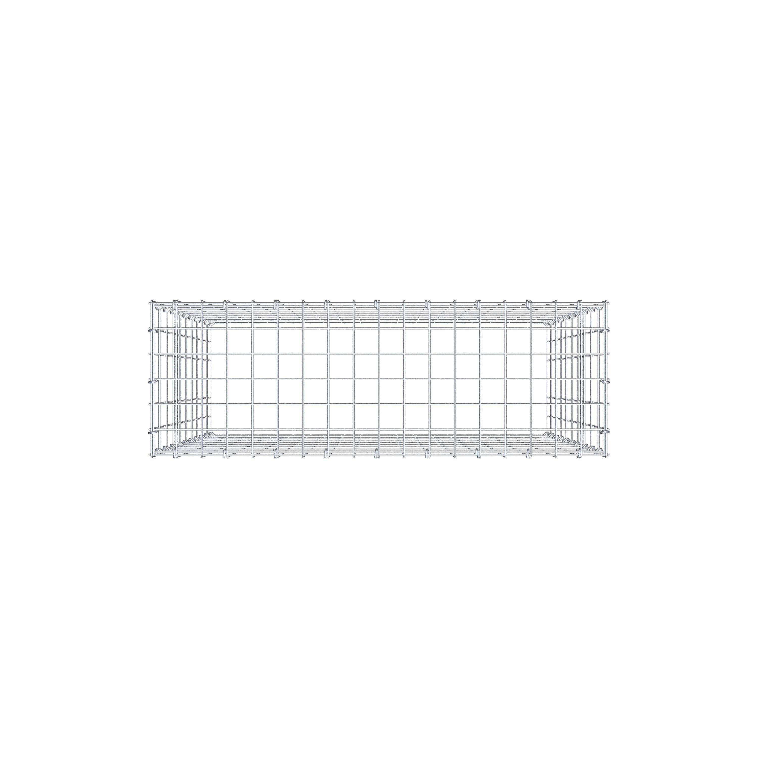 Mounted gabion type 3 100 cm x 90 cm x 30 cm (L x H x D), mesh size 5 cm x 10 cm, C-ring