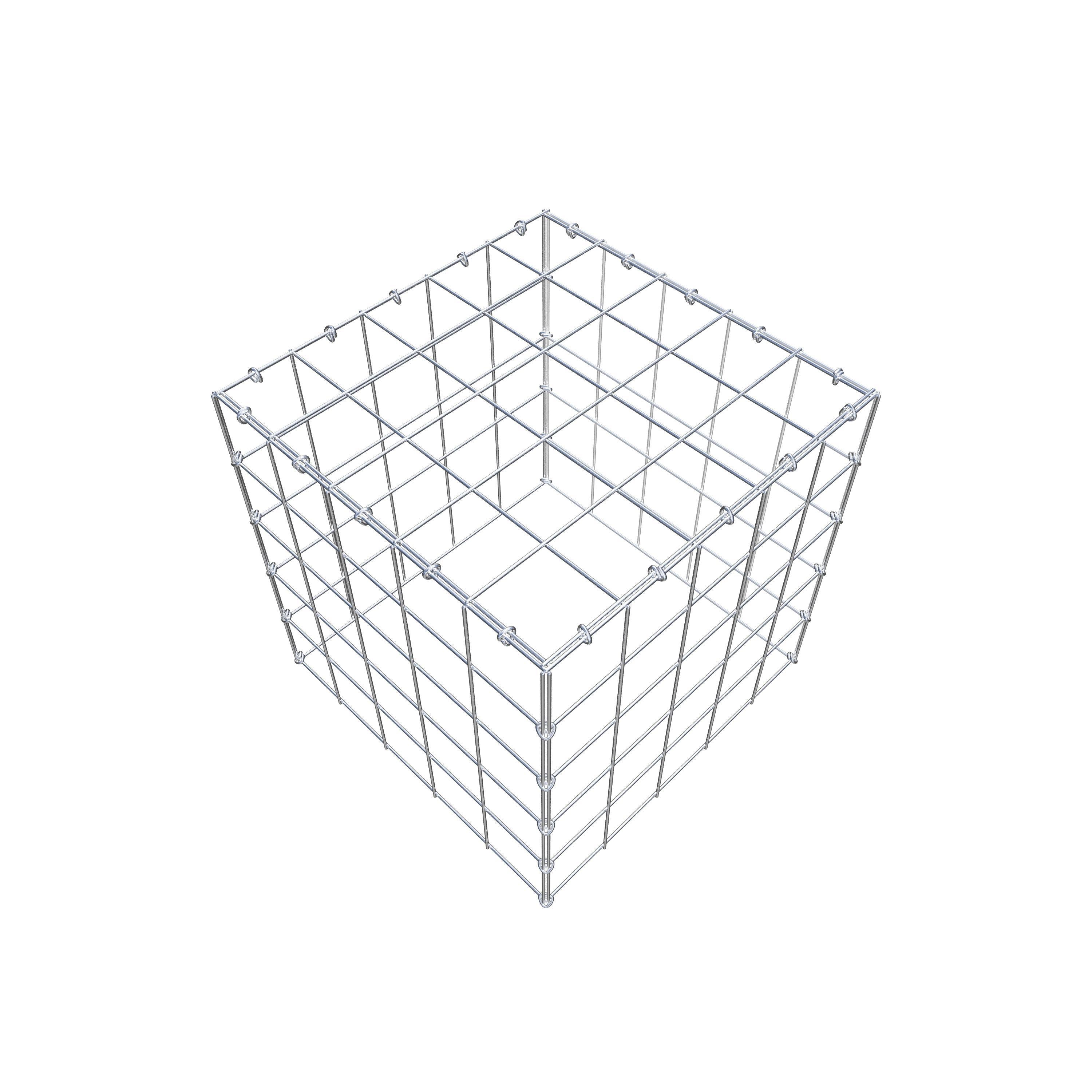 Opbouw schanskorf type 3 50 cm x 50 cm x 50 cm (L x H x D), maaswijdte 10 cm x 10 cm, C-ring