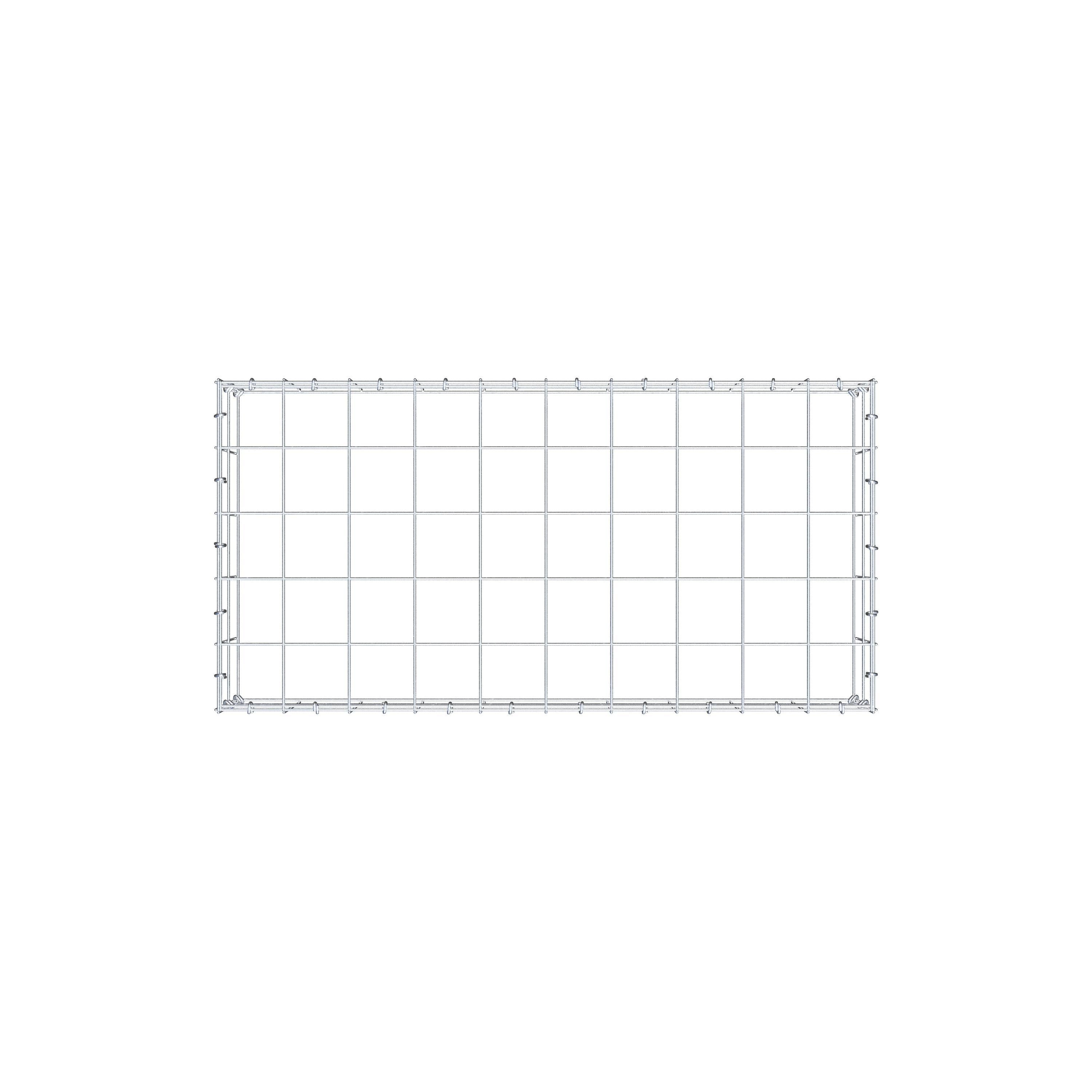 Monteret gabion type 3 100 cm x 20 cm x 50 cm (L x H x D), maskestørrelse 10 cm x 10 cm, C-ring