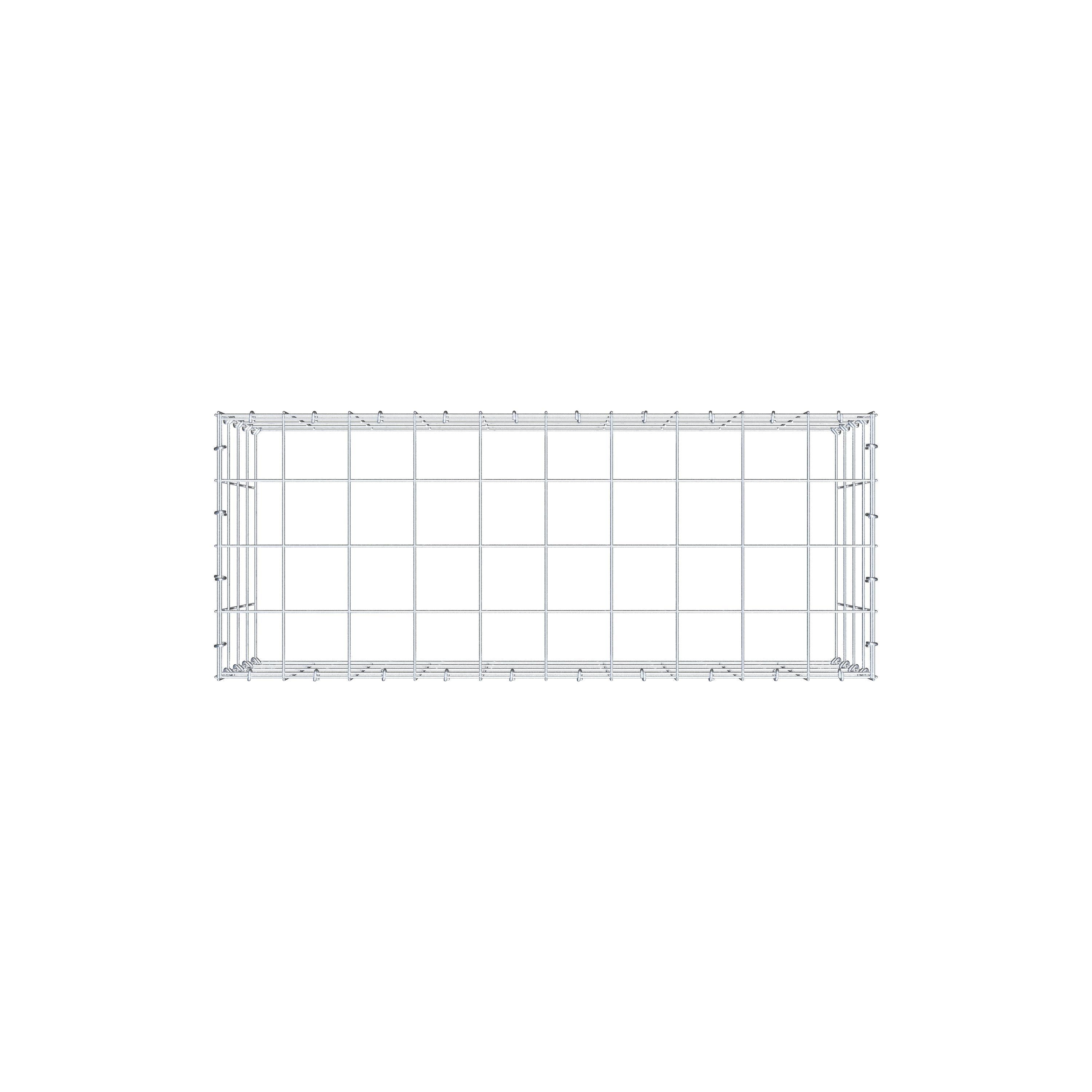 Monteret gabion type 3 100 cm x 40 cm x 40 cm (L x H x D), maskestørrelse 10 cm x 10 cm, C-ring
