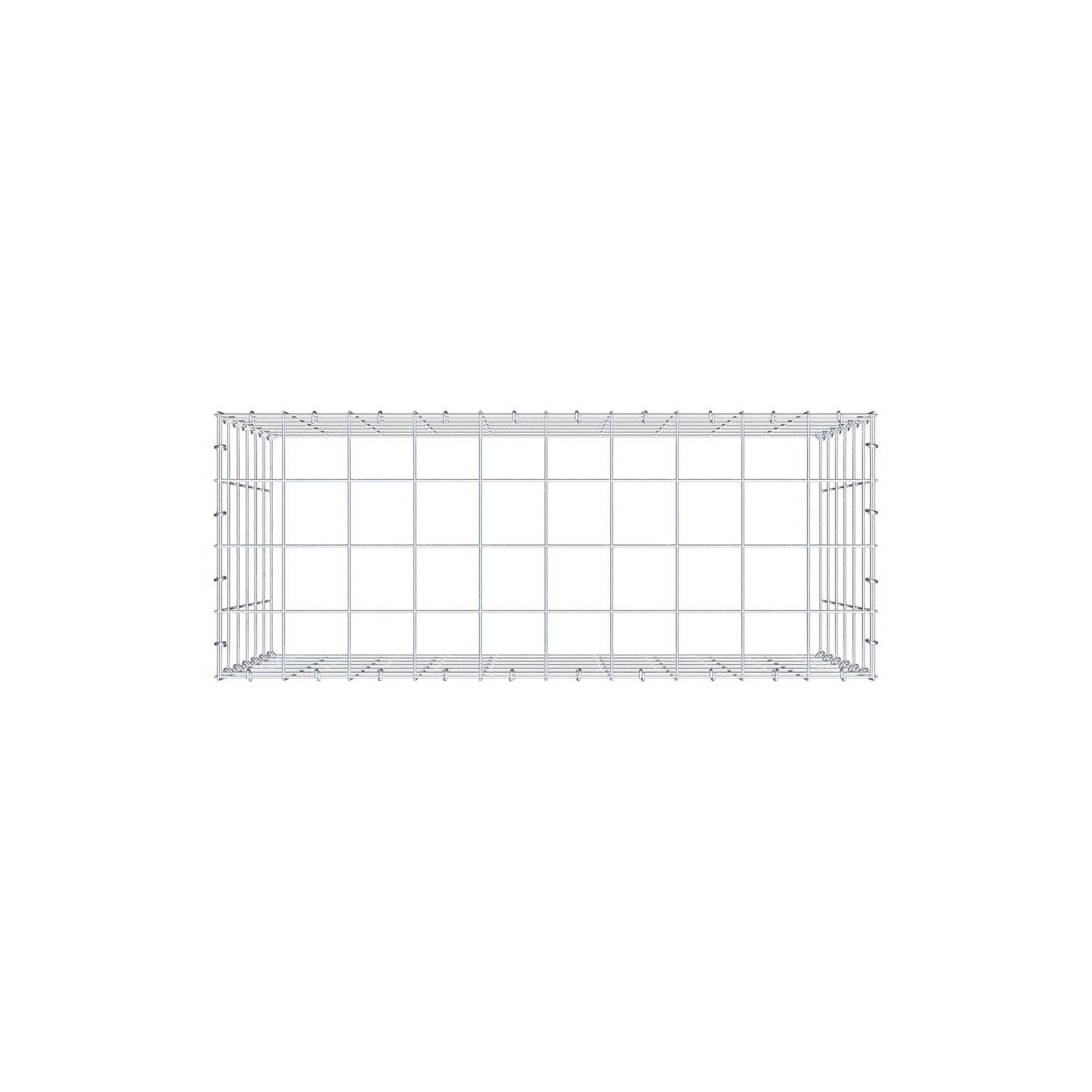 Typ 3 påbyggnadsgabion 100 cm x 60 cm x 40 cm (L x H x D), maskstorlek 10 cm x 10 cm, C-ring