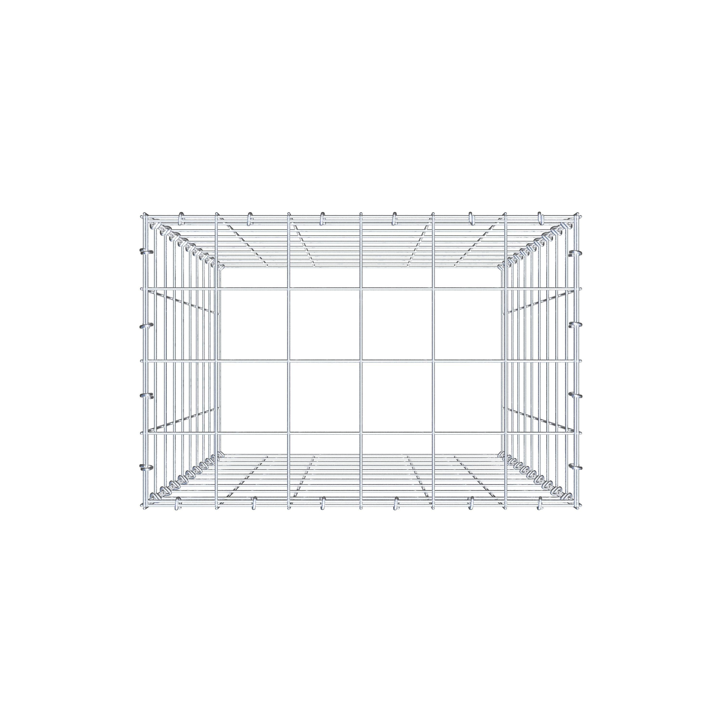Mounted gabion type 3 100 cm x 60 cm x 40 cm (L x H x D), mesh size 10 cm x 10 cm, C-ring