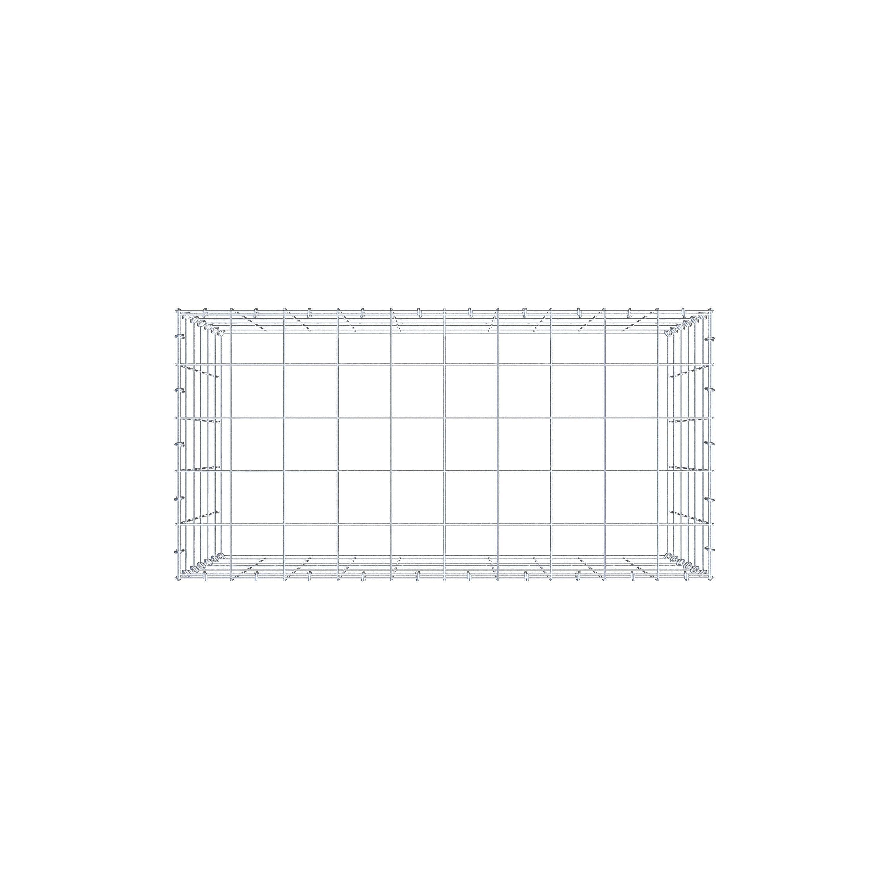 Mounted gabion type 3 100 cm x 60 cm x 50 cm (L x H x D), mesh size 10 cm x 10 cm, C-ring