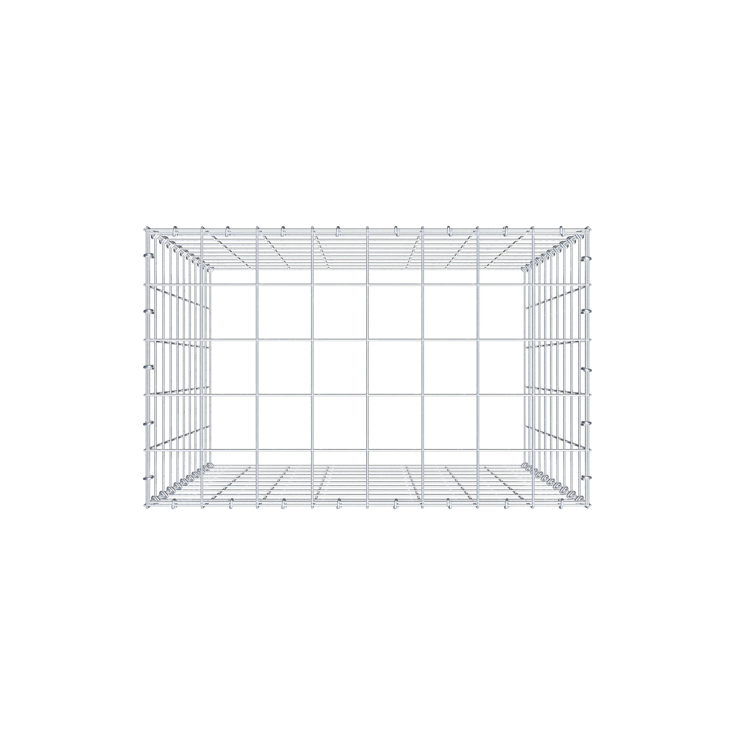 Monteret gabion type 3 100 cm x 80 cm x 50 cm (L x H x D), maskestørrelse 10 cm x 10 cm, C-ring