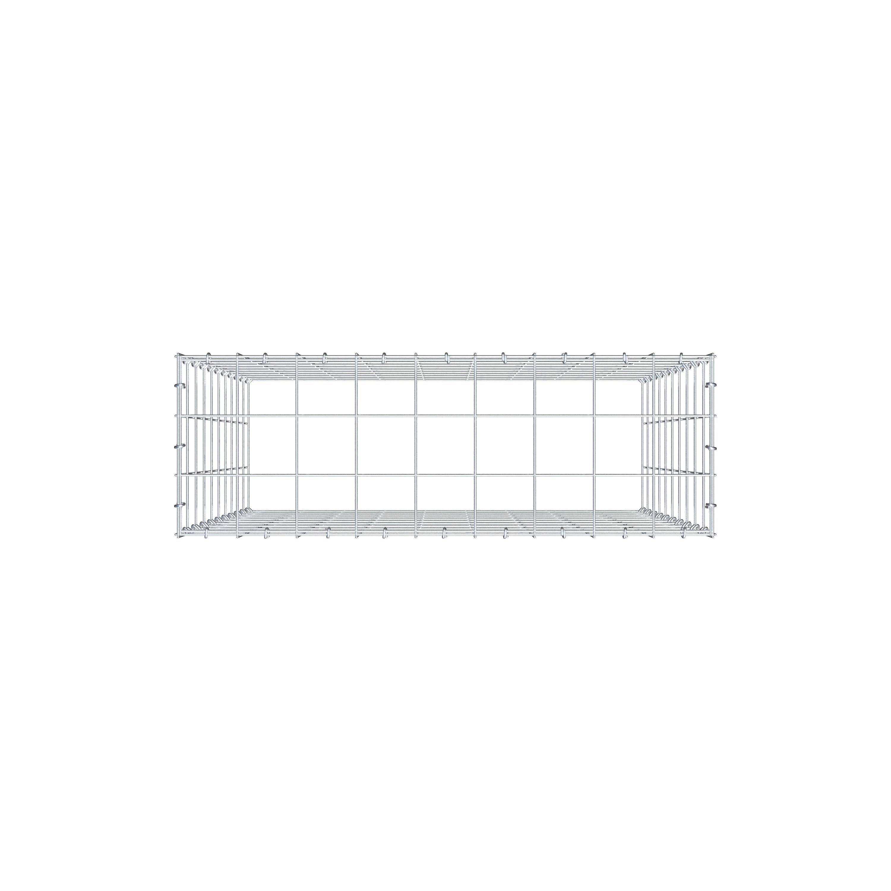 Typ 3 påbyggnadsgabion 100 cm x 90 cm x 30 cm (L x H x D), maskstorlek 10 cm x 10 cm, C-ring