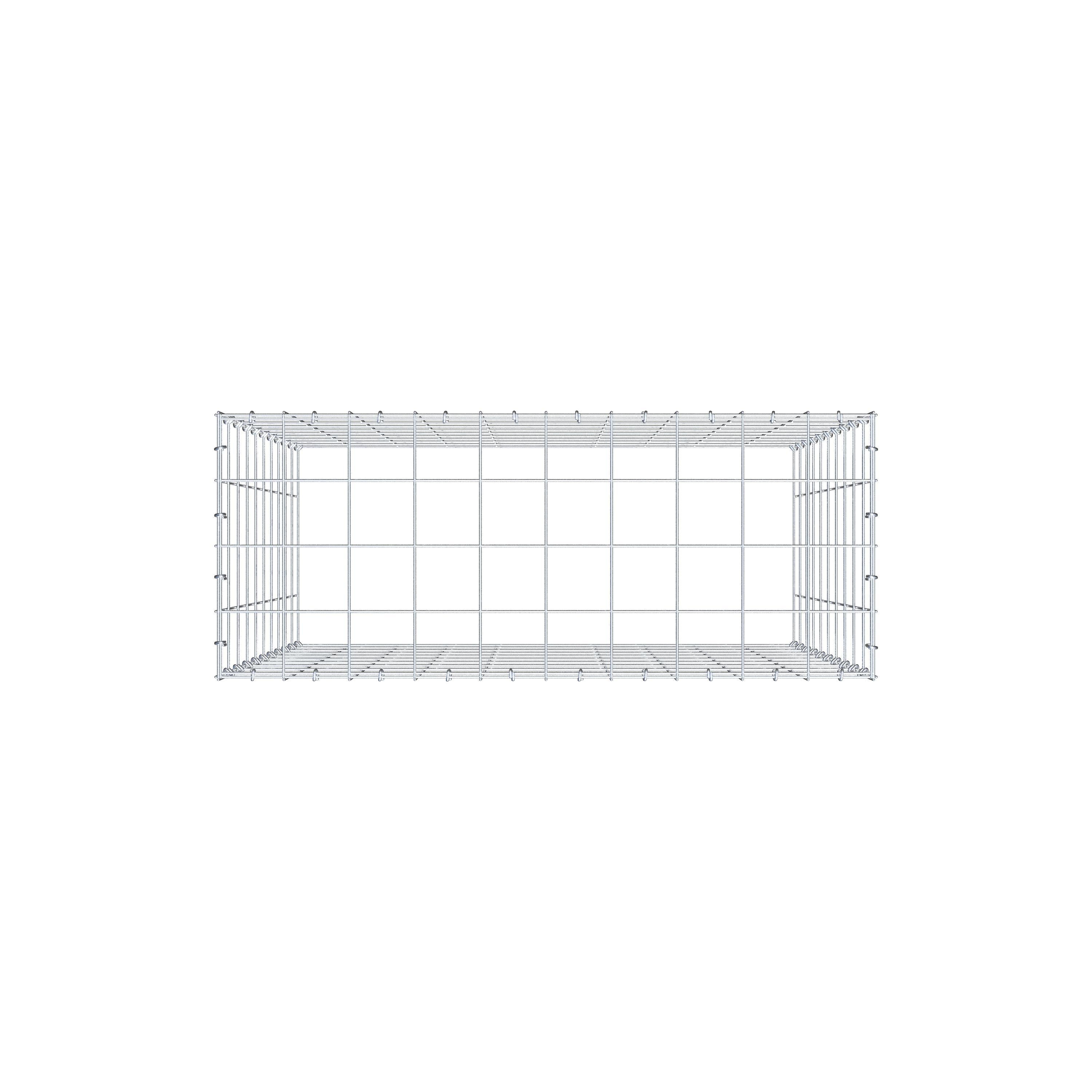 Gavión complementario de tipo 3 100 cm x 100 cm x 40 cm (L x A x P), malla 10 cm x 10 cm, anillo en C