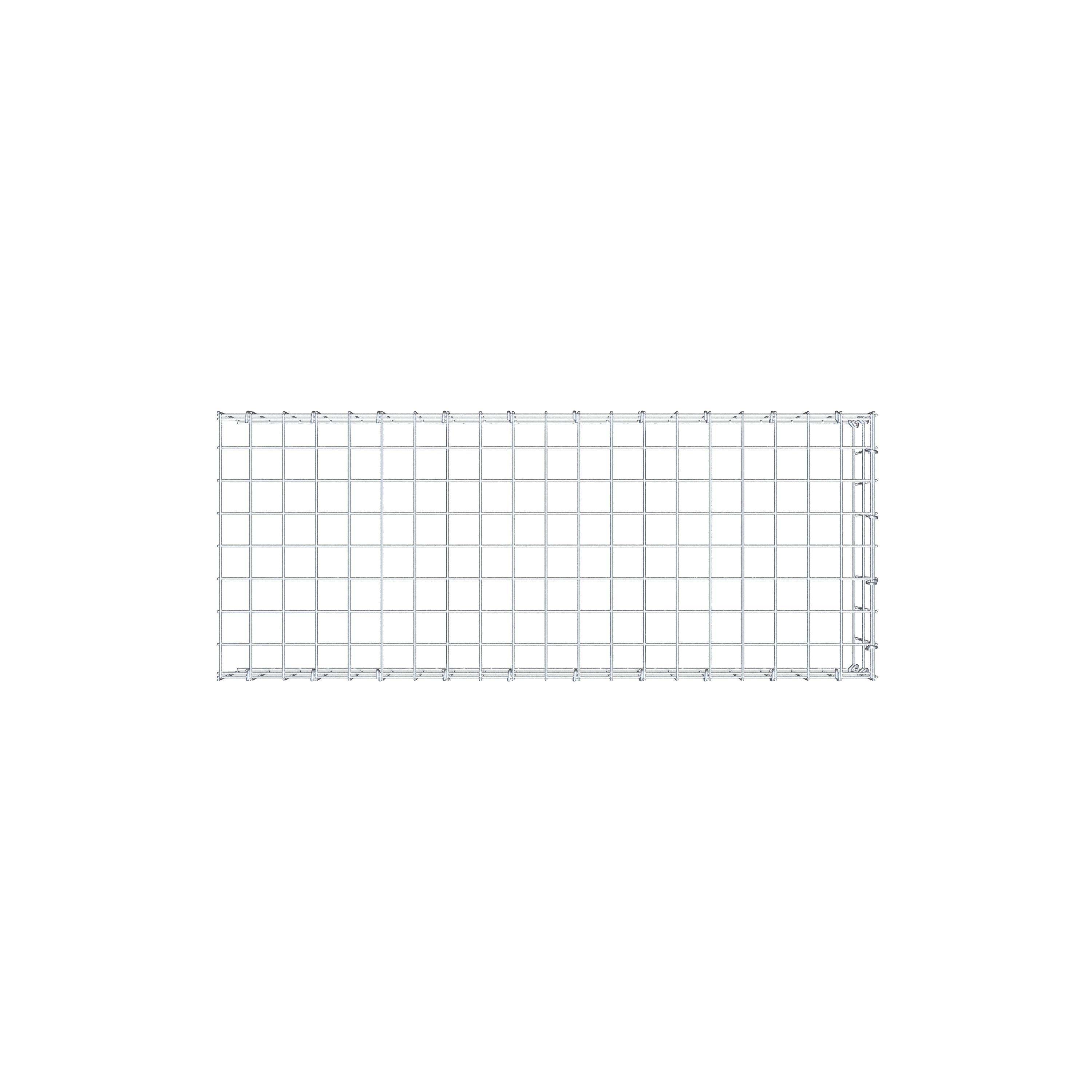 Typ 4 påbyggnadsgabion 100 cm x 20 cm x 40 cm (L x H x D), maskstorlek 5 cm x 10 cm, C-ring