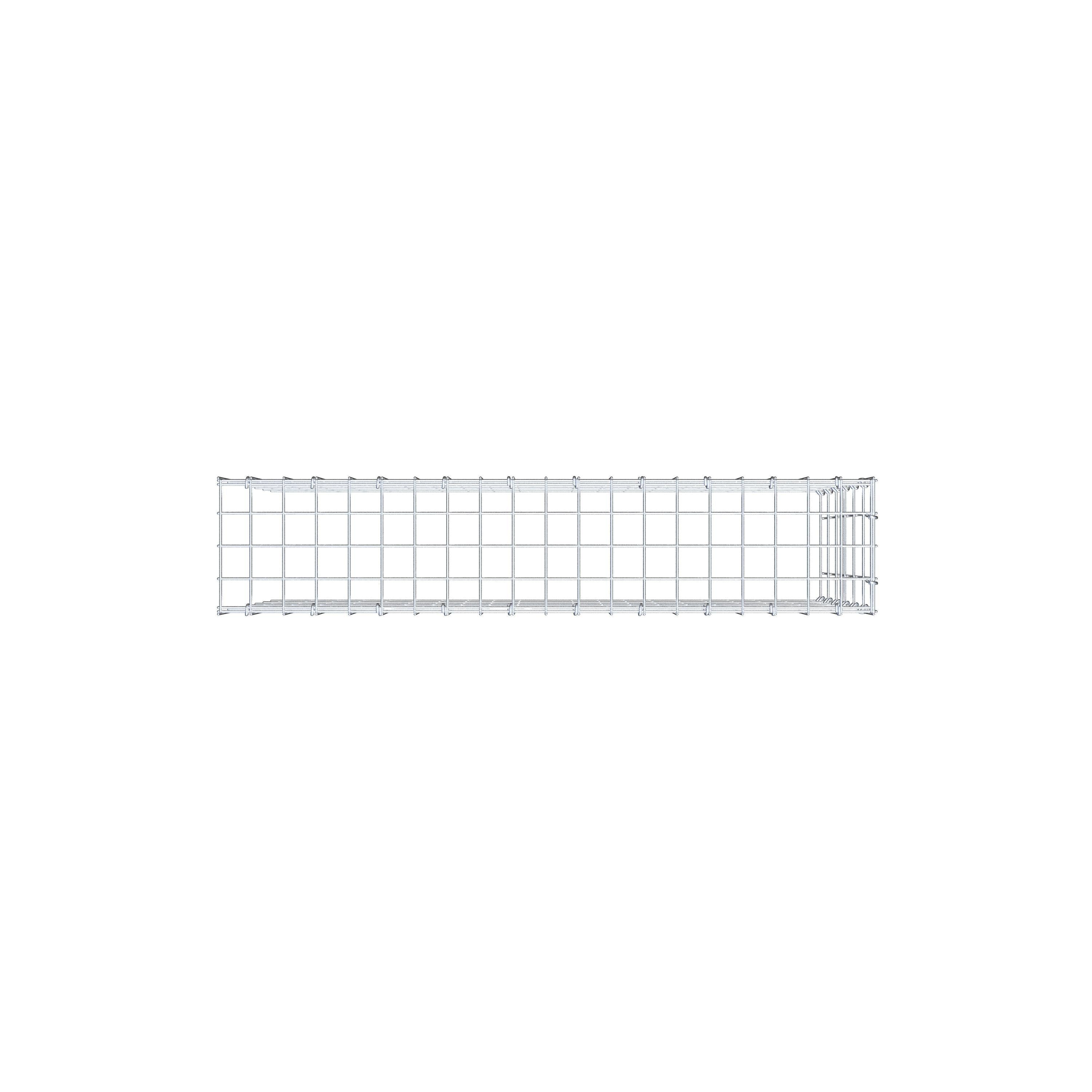 Gabião Tipo 4 100 cm x 60 cm x 20 cm (C x A x P), malhagem 5 cm x 10 cm, anel C