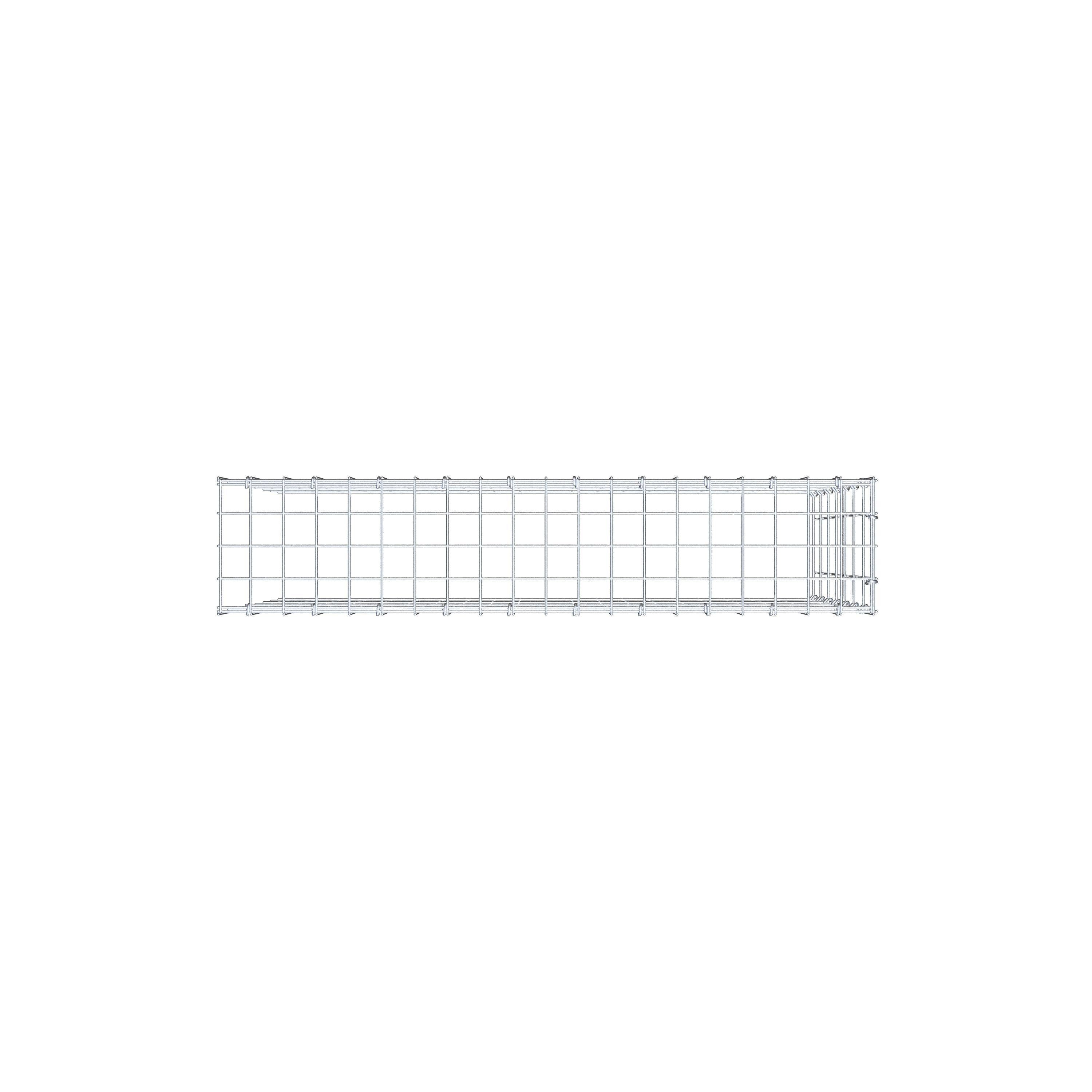 Gabbione aggiuntivo di tipo 4 100 cm x 70 cm x 20 cm (L x H x P), maglia 5 cm x 10 cm, anello a C