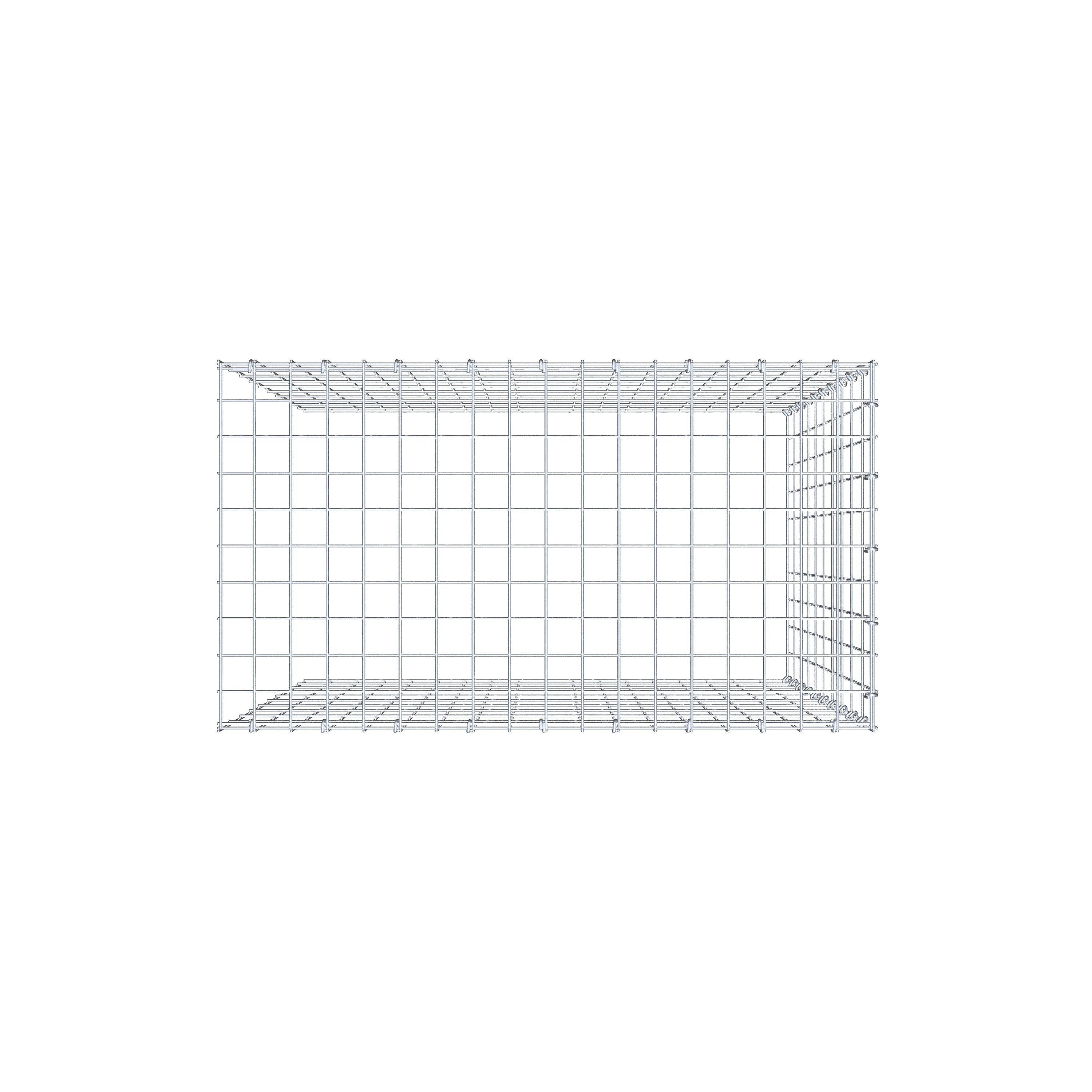 Mounted gabion type 4 100 cm x 90 cm x 50 cm (L x H x D), mesh size 5 cm x 10 cm, C-ring