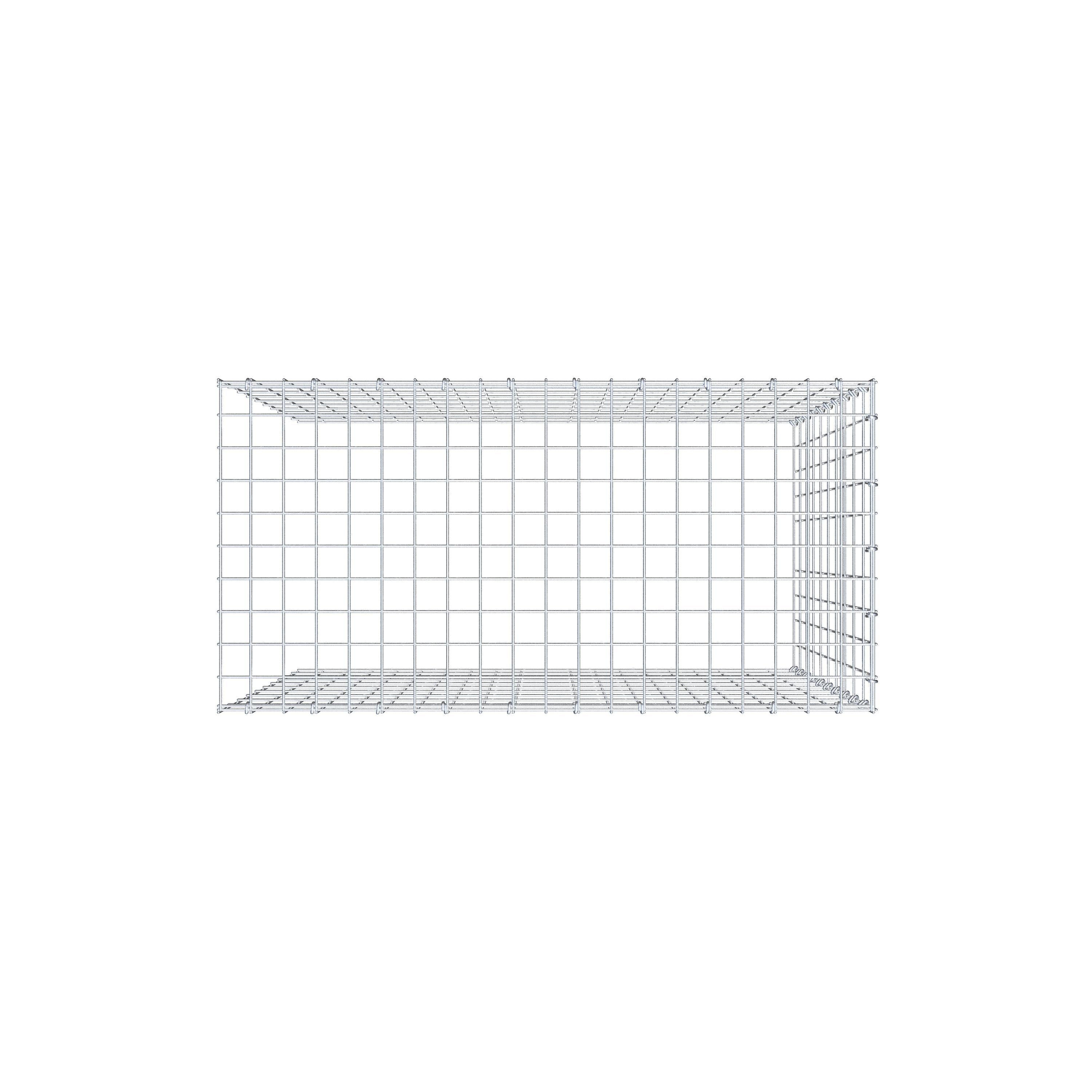 Monteret gabion type 4 100 cm x 100 cm x 50 cm (L x H x D), maskestørrelse 5 cm x 10 cm, C-ring