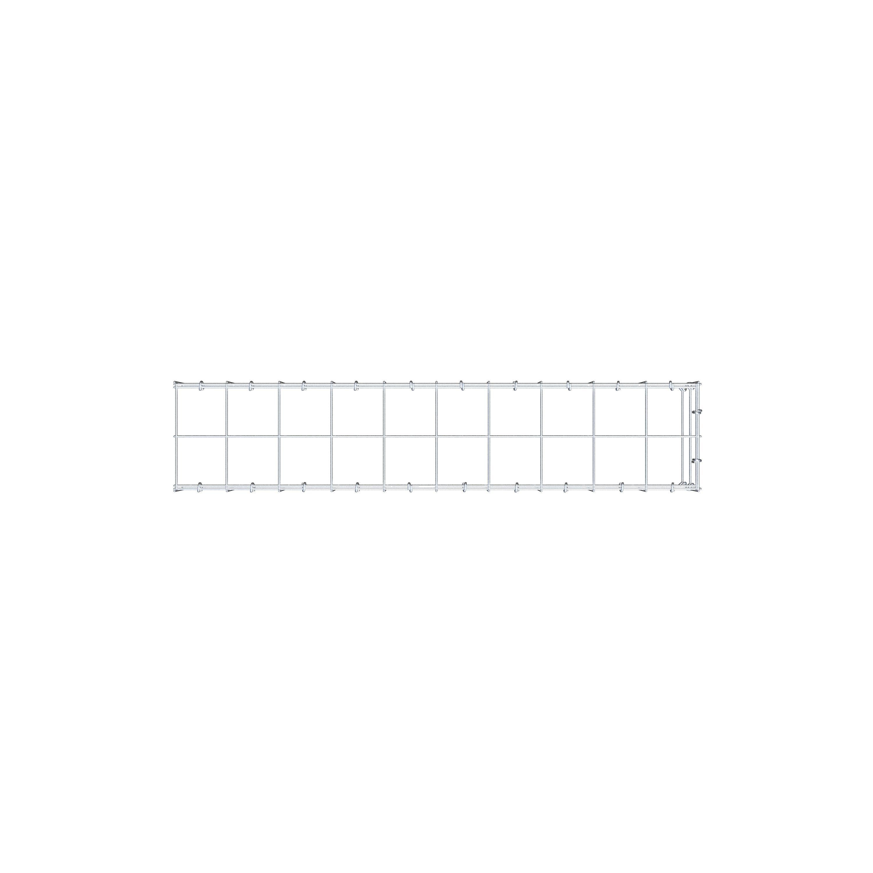 Fourche rapportée type 4 100 cm x 20 cm x 20 cm (L x H x P), mailles 10 cm x 10 cm, anneau C