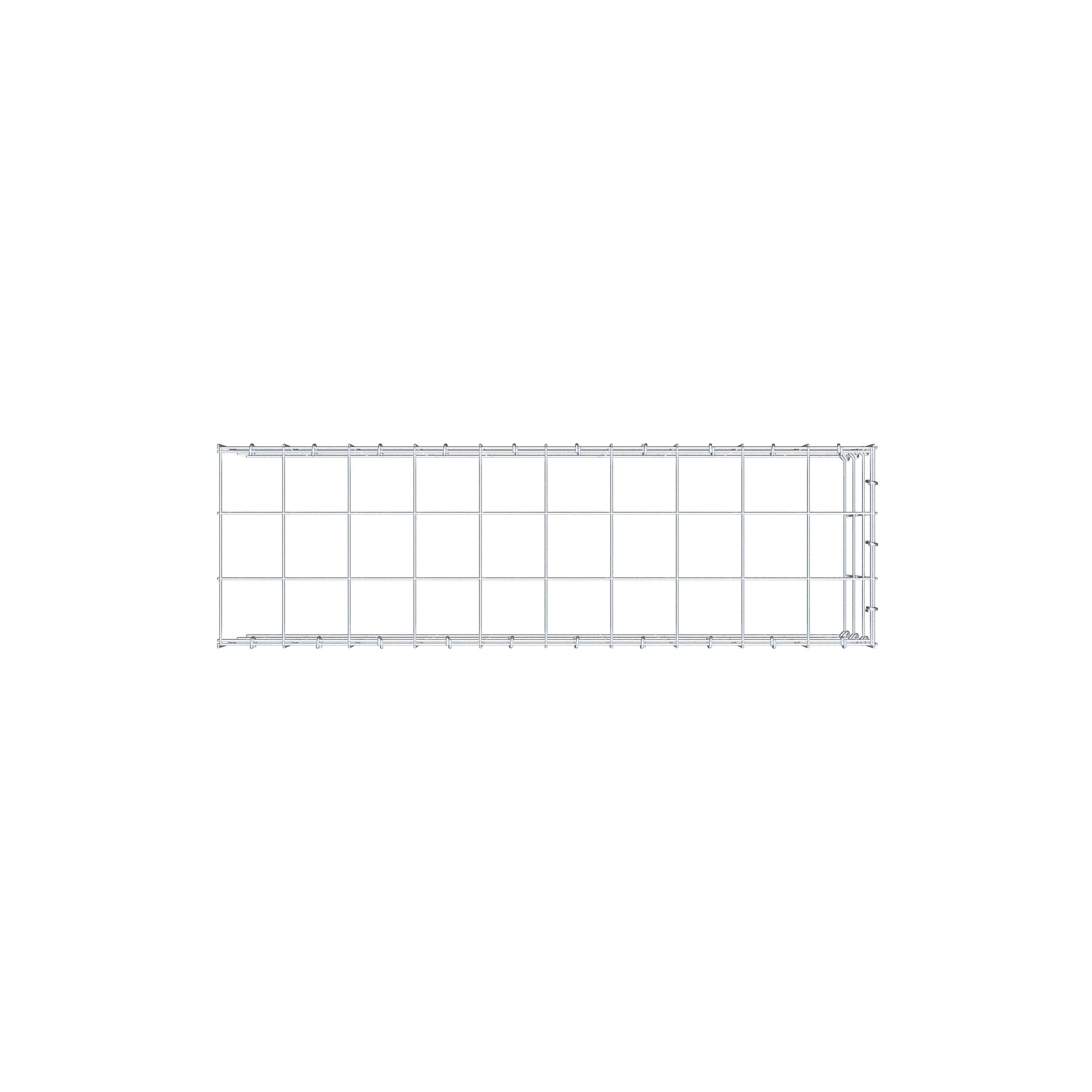 Monteret gabion type 4 100 cm x 30 cm x 30 cm (L x H x D), maskestørrelse 10 cm x 10 cm, C-ring