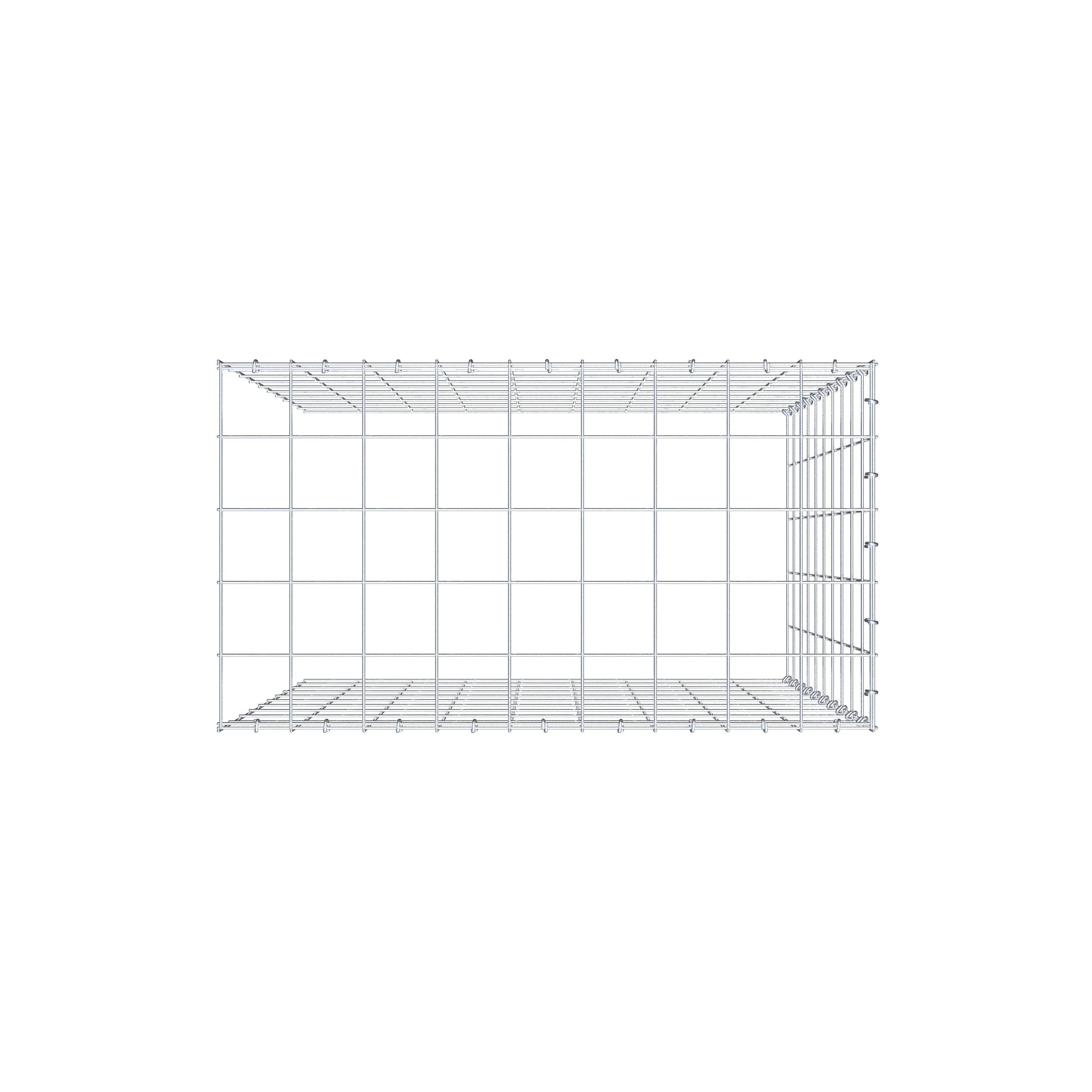 Mounted gabion type 4 100 cm x 90 cm x 50 cm (L x H x D), mesh size 10 cm x 10 cm, C-ring
