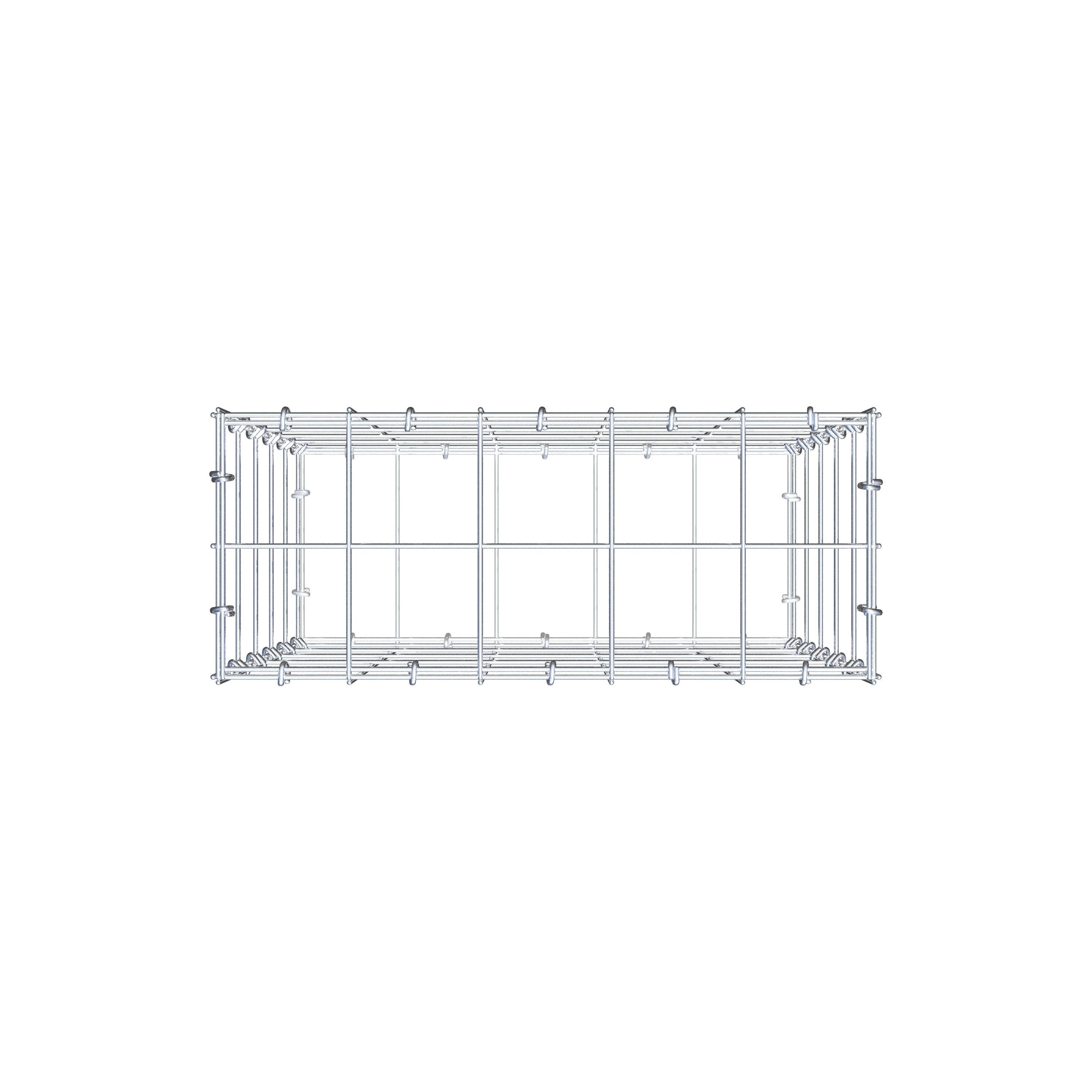 Gabion 50 cm x 50 cm x 20 cm (L x H x D), mesh size 10 cm x 10 cm, C-ring