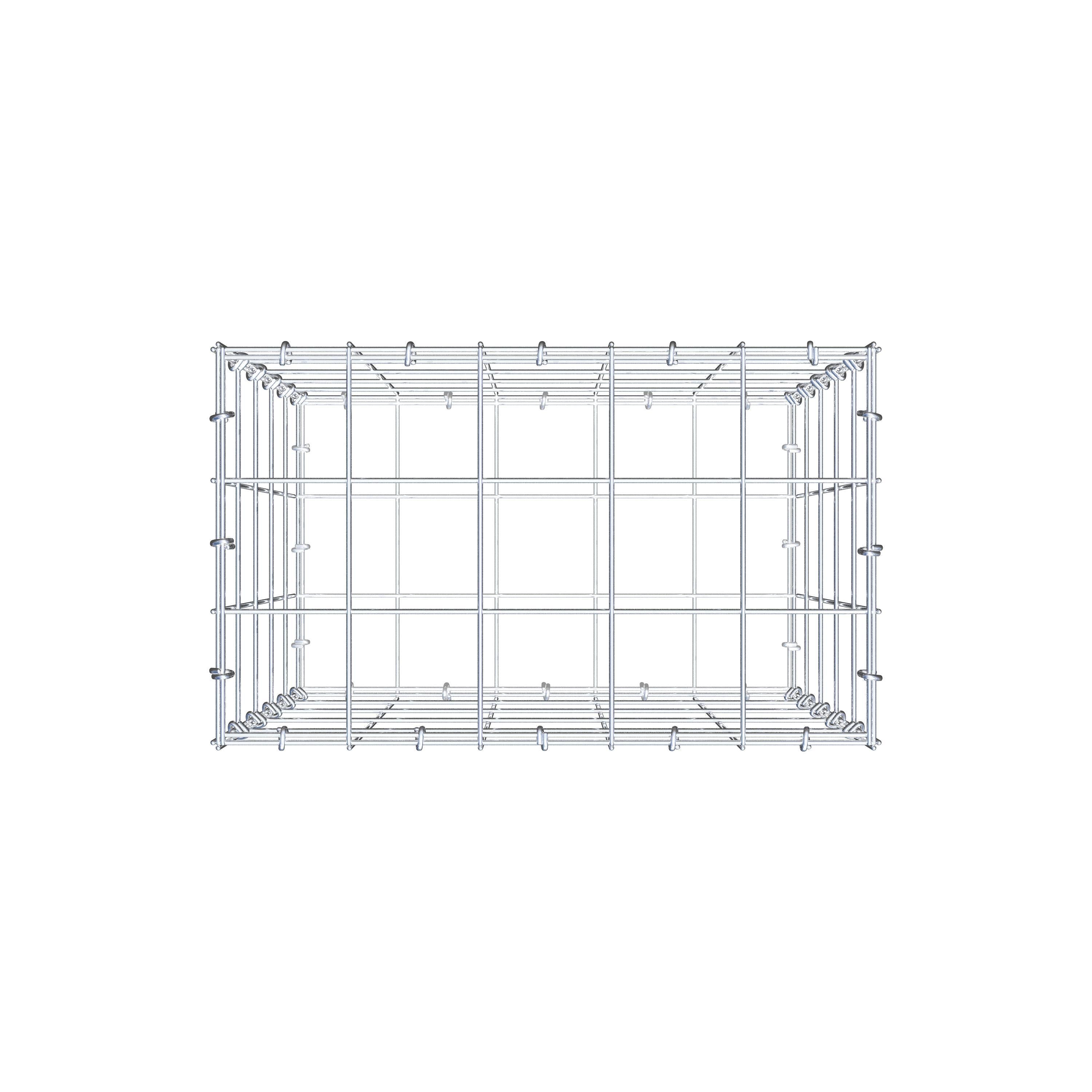 Gabion 50 cm x 50 cm x 30 cm (L x H x D), maskestørrelse 10 cm x 10 cm, C-ring