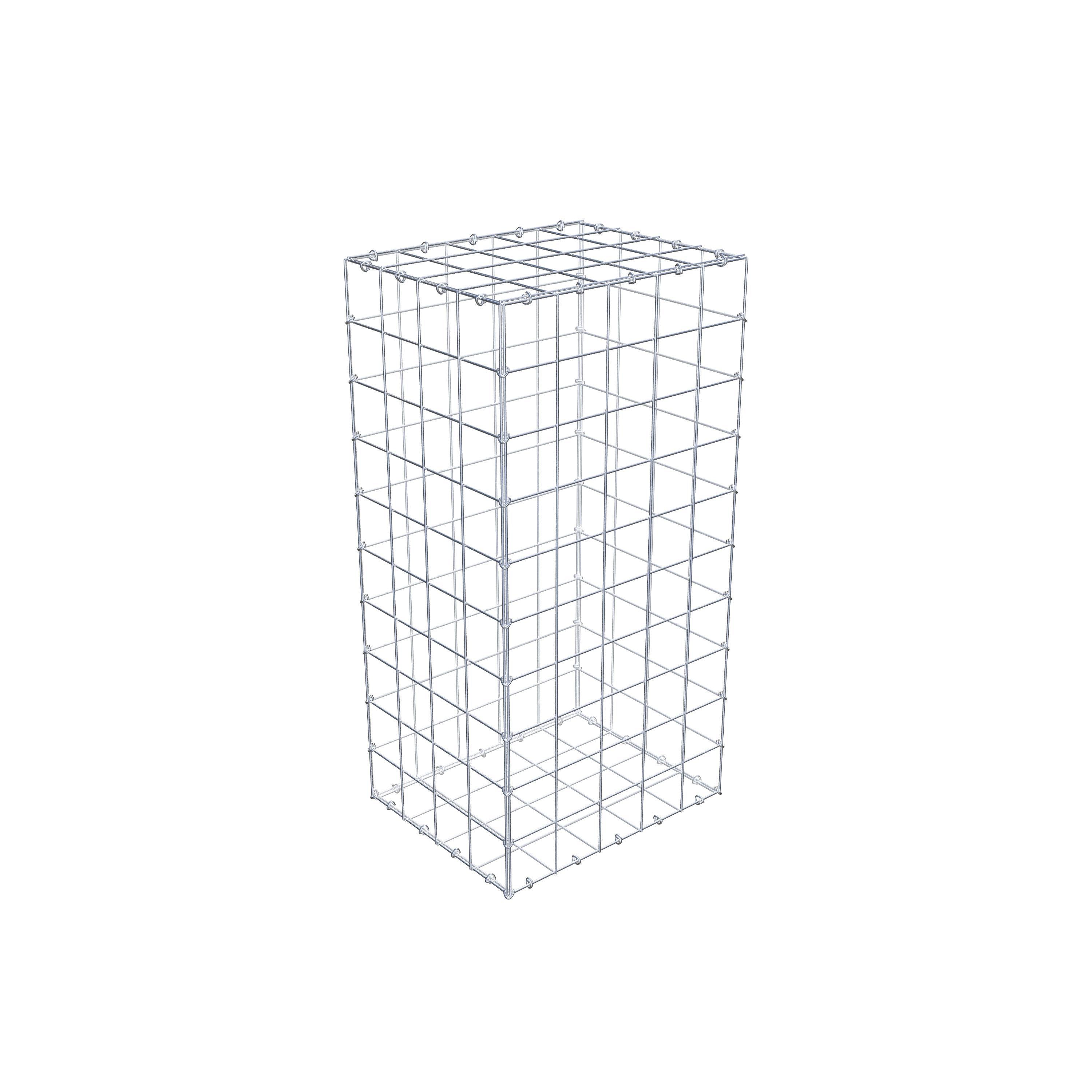 Gabion 100 cm x 40 cm x 50 cm (L x H x P), mailles 10 cm x 10 cm, anneau en C