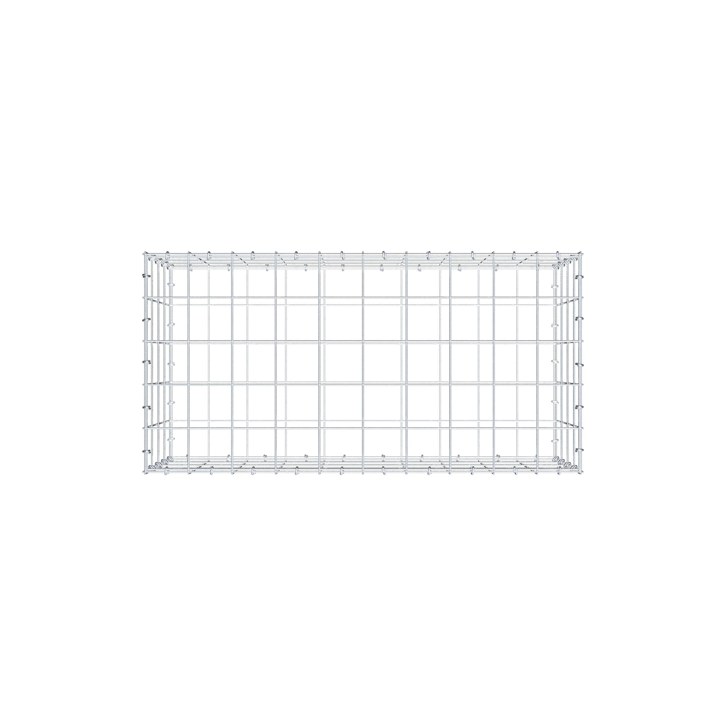 Gabion 100 cm x 40 cm x 50 cm (L x H x P), mailles 10 cm x 10 cm, anneau en C