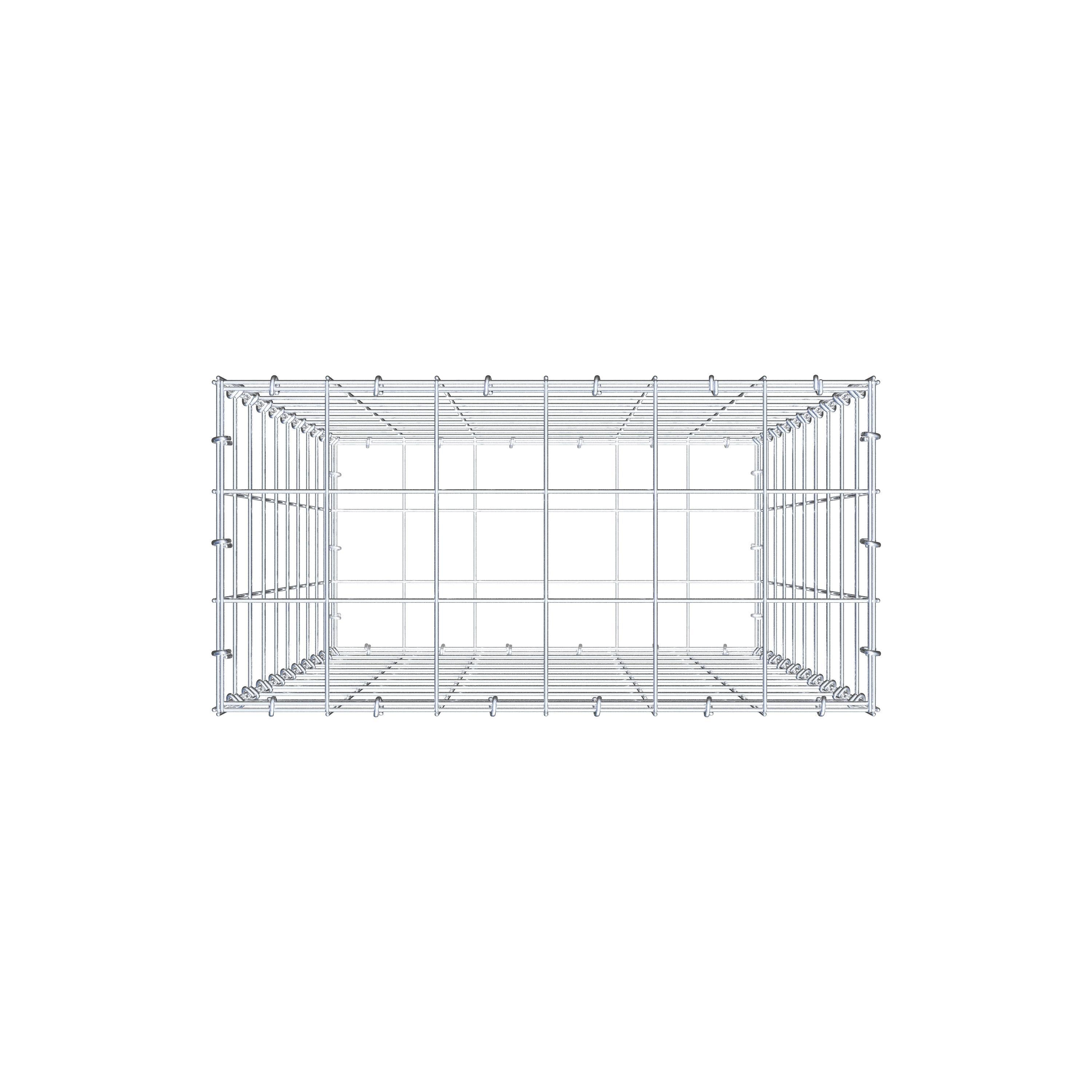 Gabion 100 cm x 60 cm x 30 cm (L x H x D), maskestørrelse 10 cm x 10 cm, C-ring