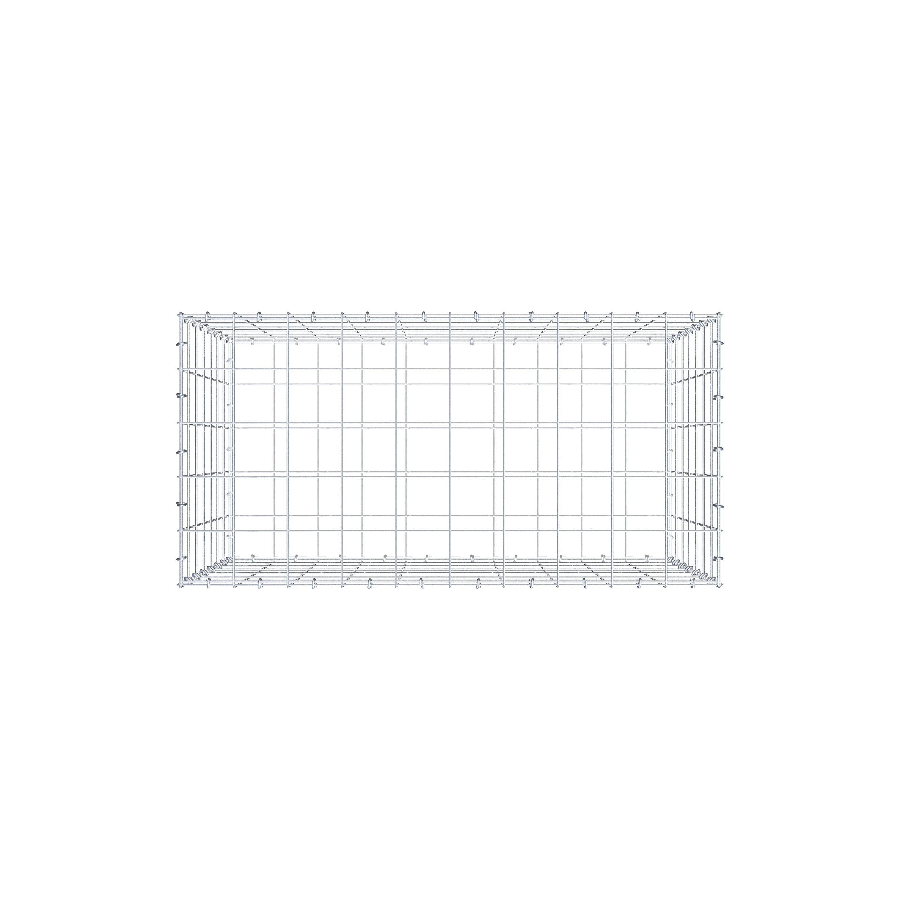 Gabbione 100 cm x 70 cm x 50 cm (L x H x P), maglia 10 cm x 10 cm, anello a C