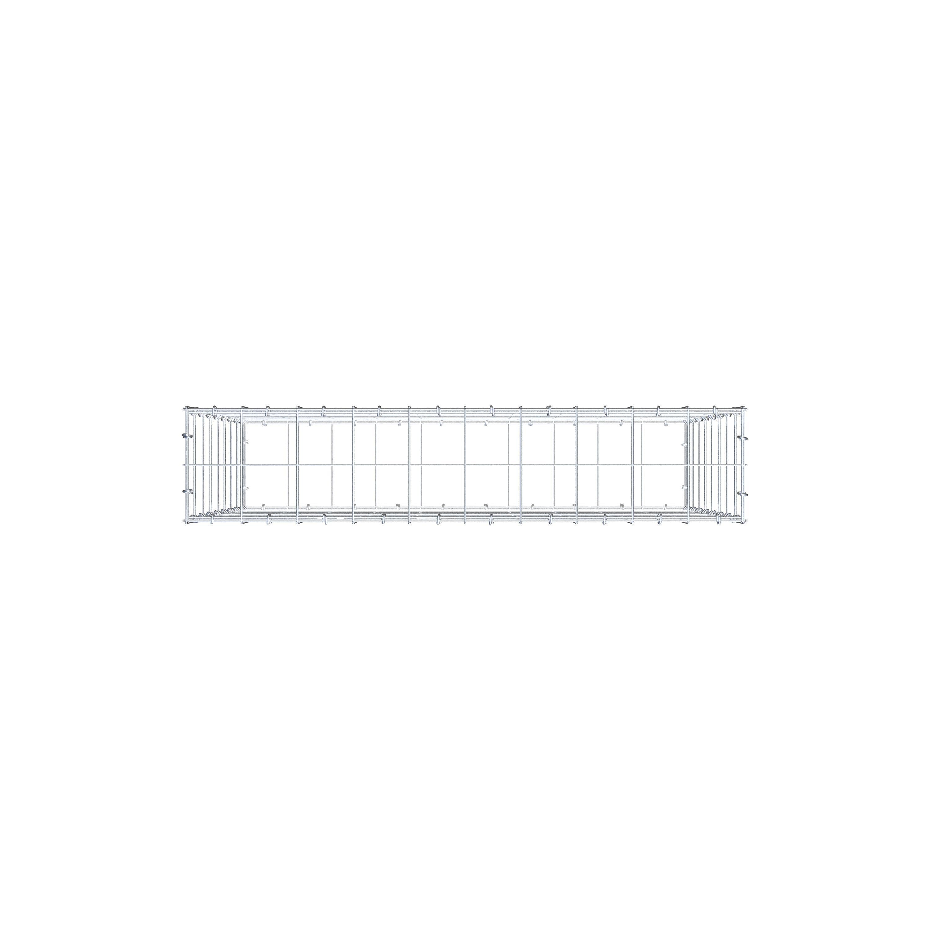 Gabion 100 cm x 80 cm x 20 cm (L x H x D), maskestørrelse 10 cm x 10 cm, C-ring