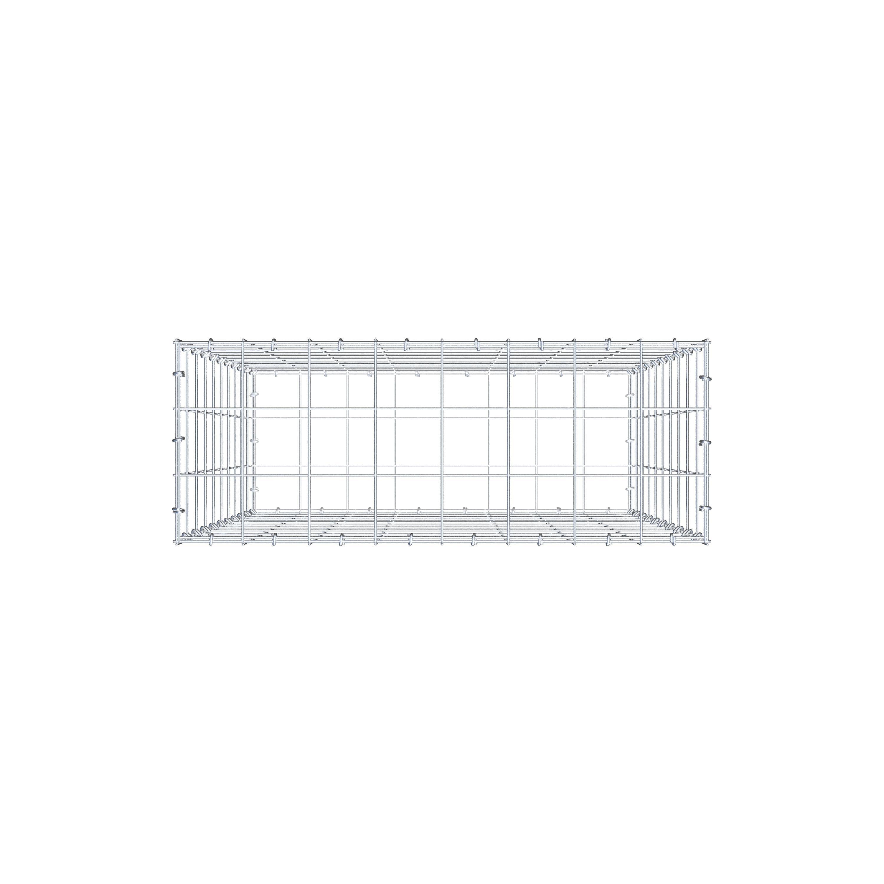 Gabion 100 cm x 80 cm x 30 cm (L x H x D), maskestørrelse 10 cm x 10 cm, C-ring