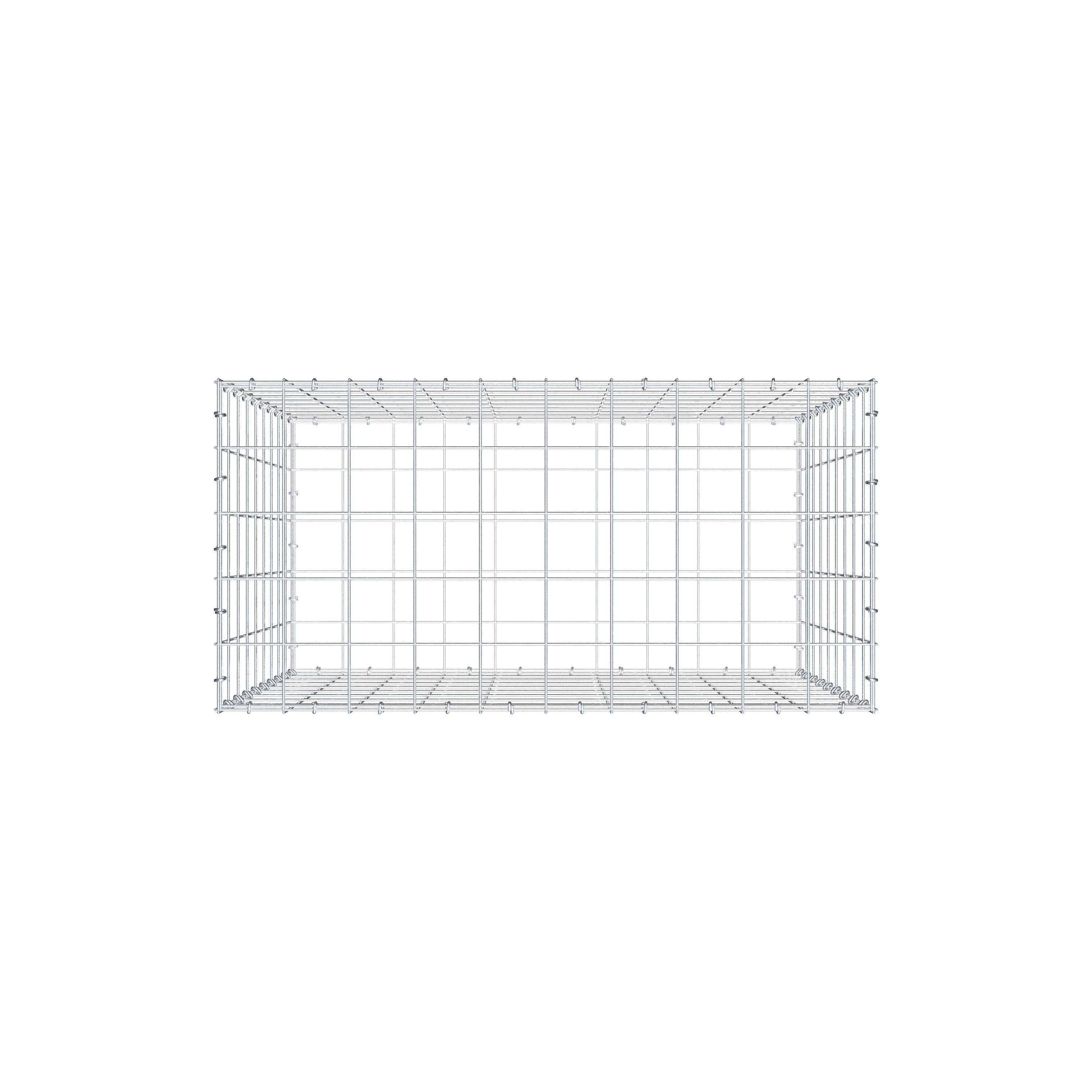 Gabion 100 cm x 90 cm x 50 cm (L x H x D), maskestørrelse 10 cm x 10 cm, C-ring