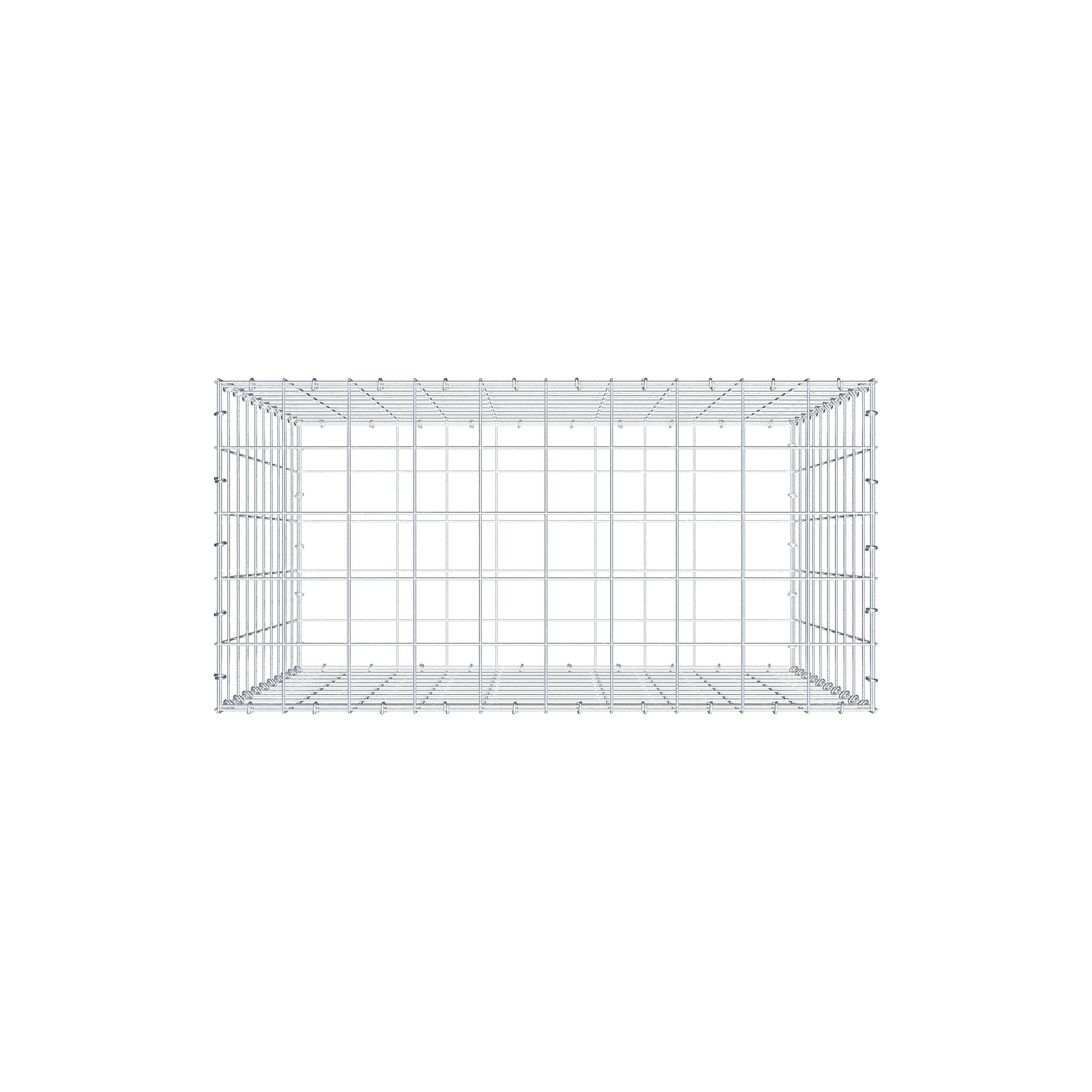 Gabion 100 cm x 100 cm x 50 cm (L x H x P), mailles 10 cm x 10 cm, anneau en C
