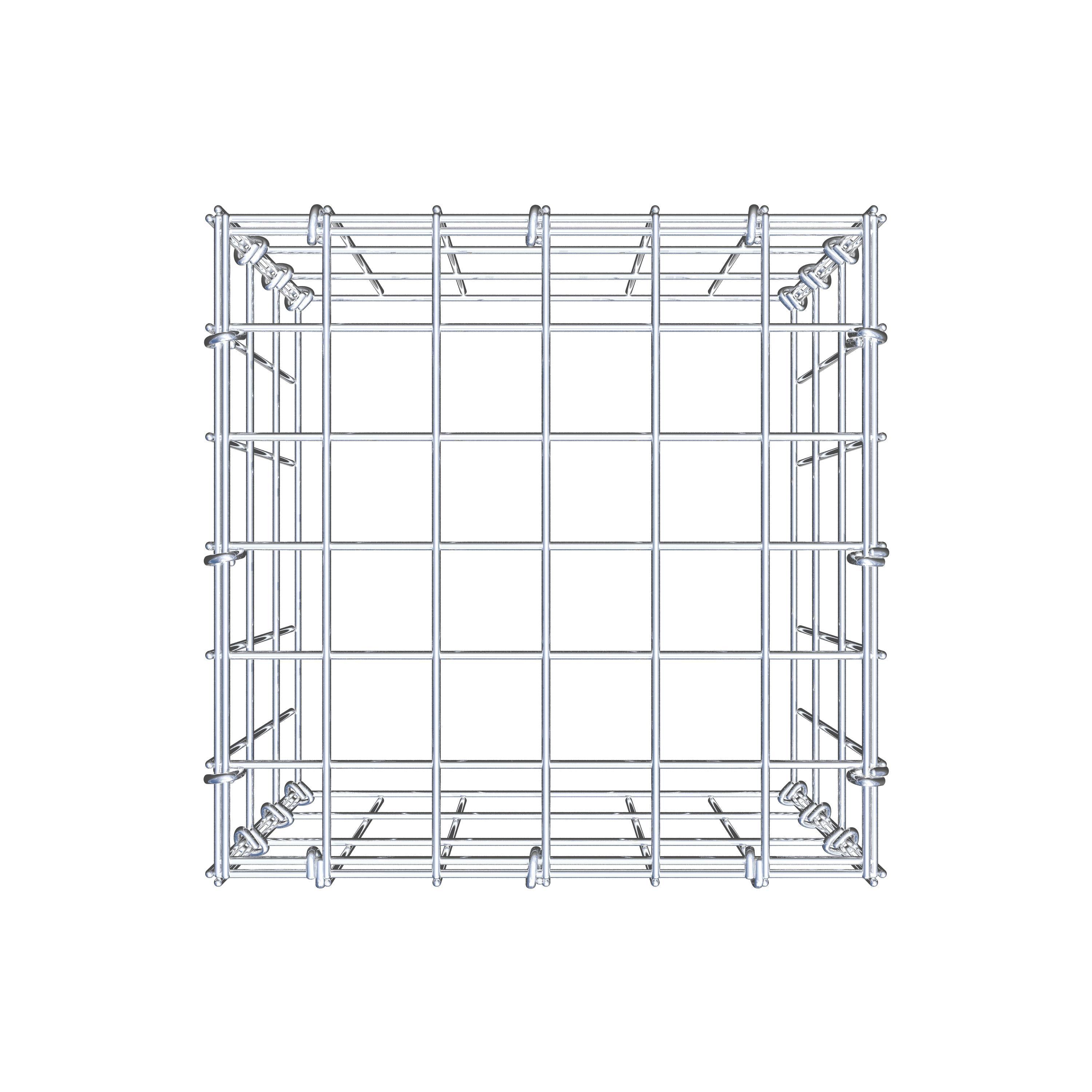 Mounted gabion type 3 30 cm x 30 cm x 30 cm (L x H x D), mesh size 5 cm x 10 cm, C-ring