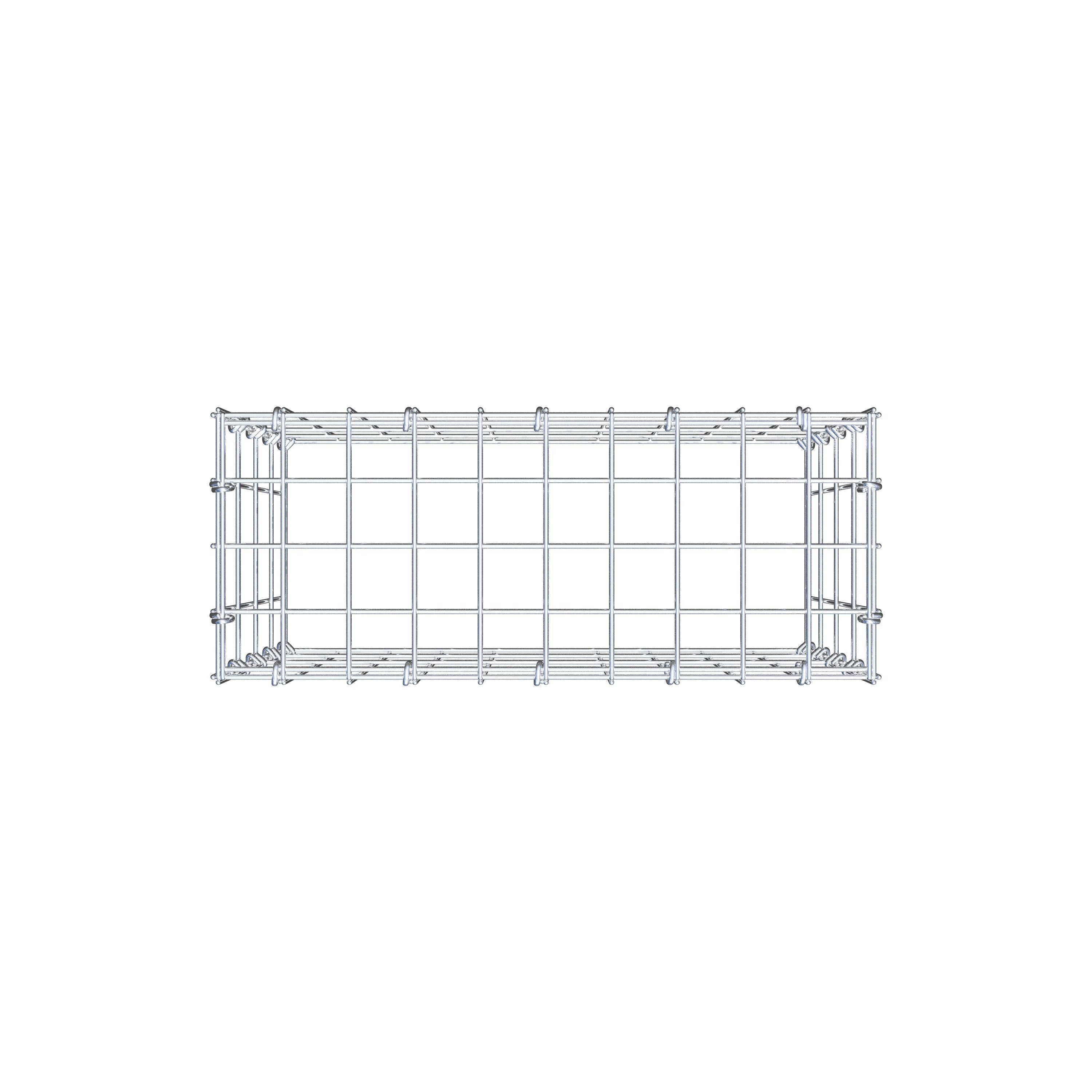 Mounted gabion type 3 50 cm x 40 cm x 20 cm (L x H x D), mesh size 5 cm x 10 cm, C-ring