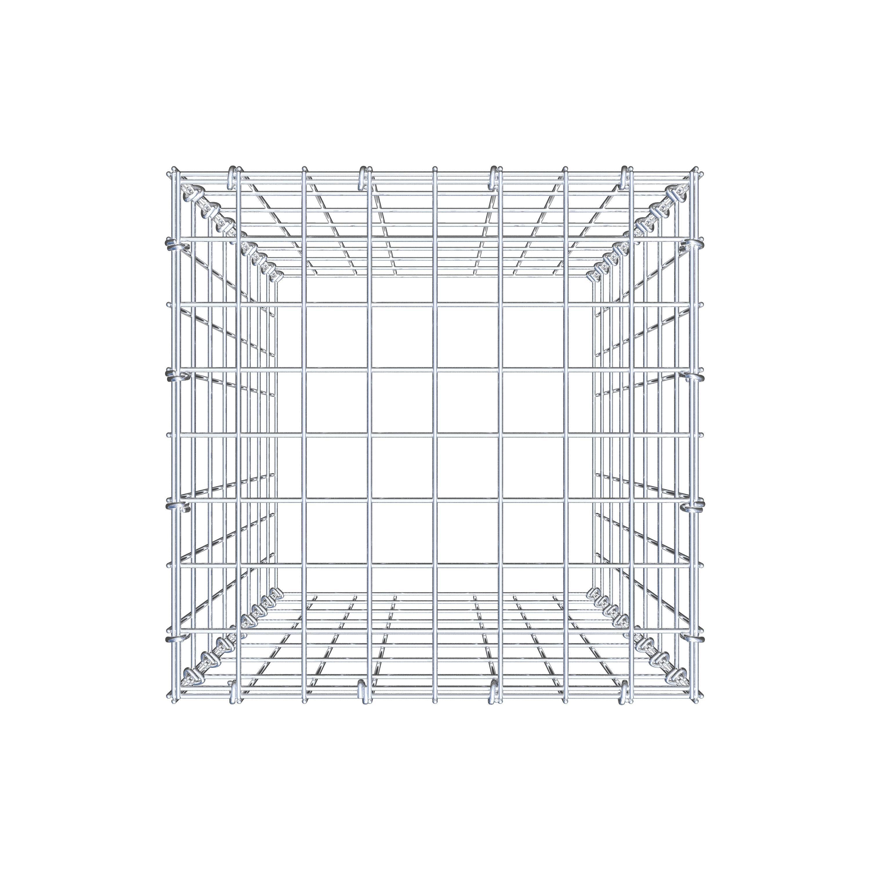 Mounted gabion type 3 80 cm x 40 cm x 40 cm (L x H x D), mesh size 5 cm x 10 cm, C-ring