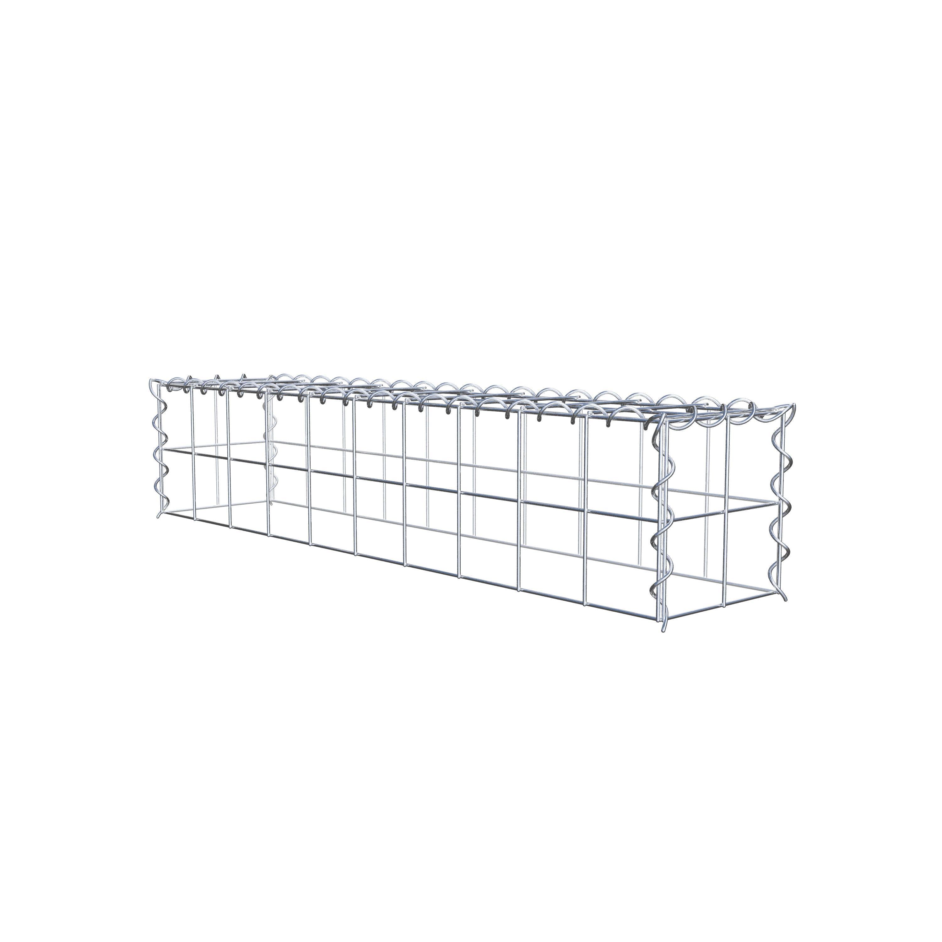 Gavión complementario tipo 3 100 cm x 20 cm x 20 cm (L x A x P), malla 10 cm x 10 cm, espiral
