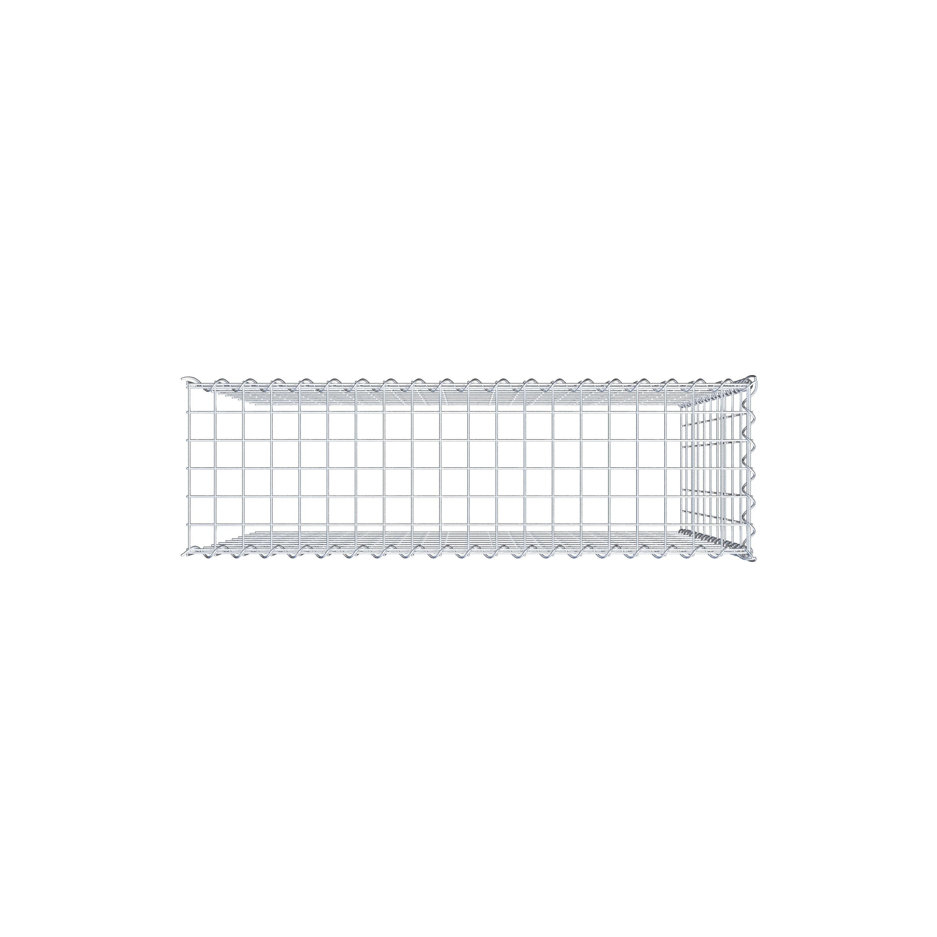 Gabion rapporté type 4 100 cm x 100 cm x 30 cm (L x H x P), mailles 5 cm x 10 cm, spirale