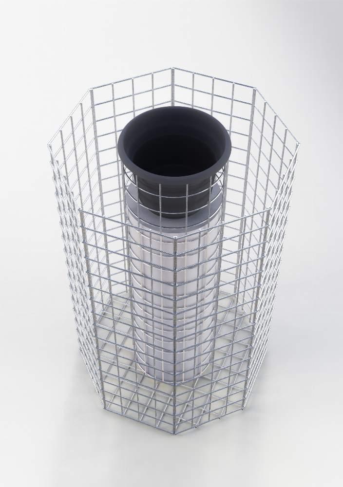 Colonne de fleurs octogonale hauteur 62 cm MW 5 x 5 cm, galvanisé à chaud, pot inclus