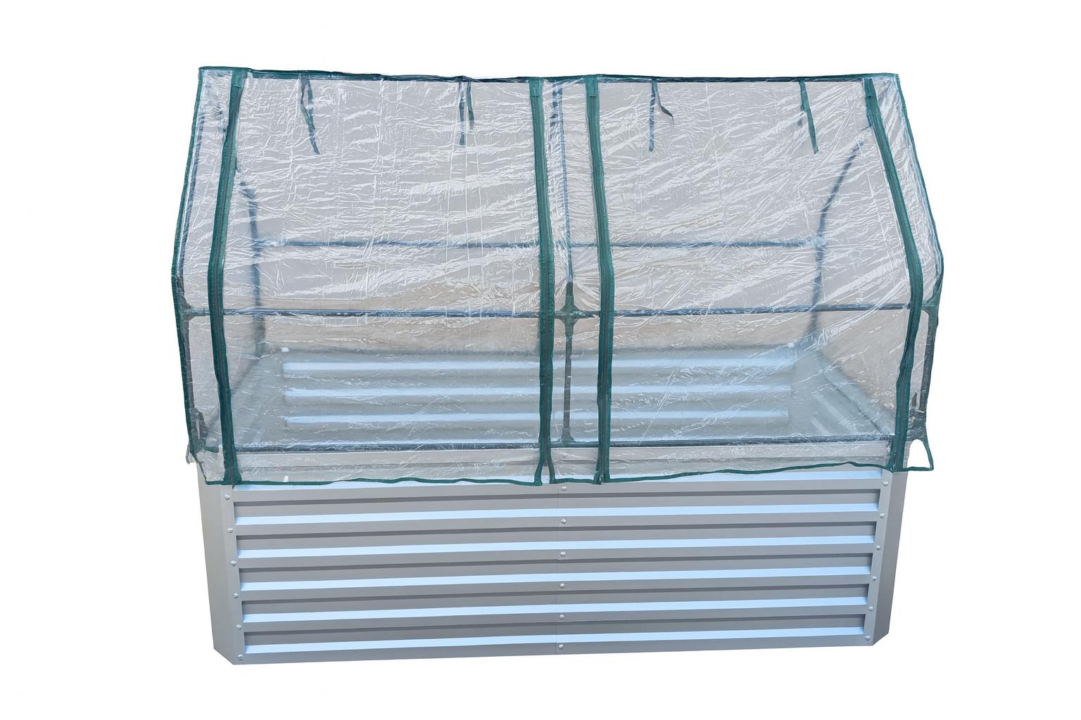 Lit surélevé en tôle galvanisée avec rehausse - Dimensions sans rehausse : 184 x 60 x 90 cm (L x H x P, dimensions de plantation)