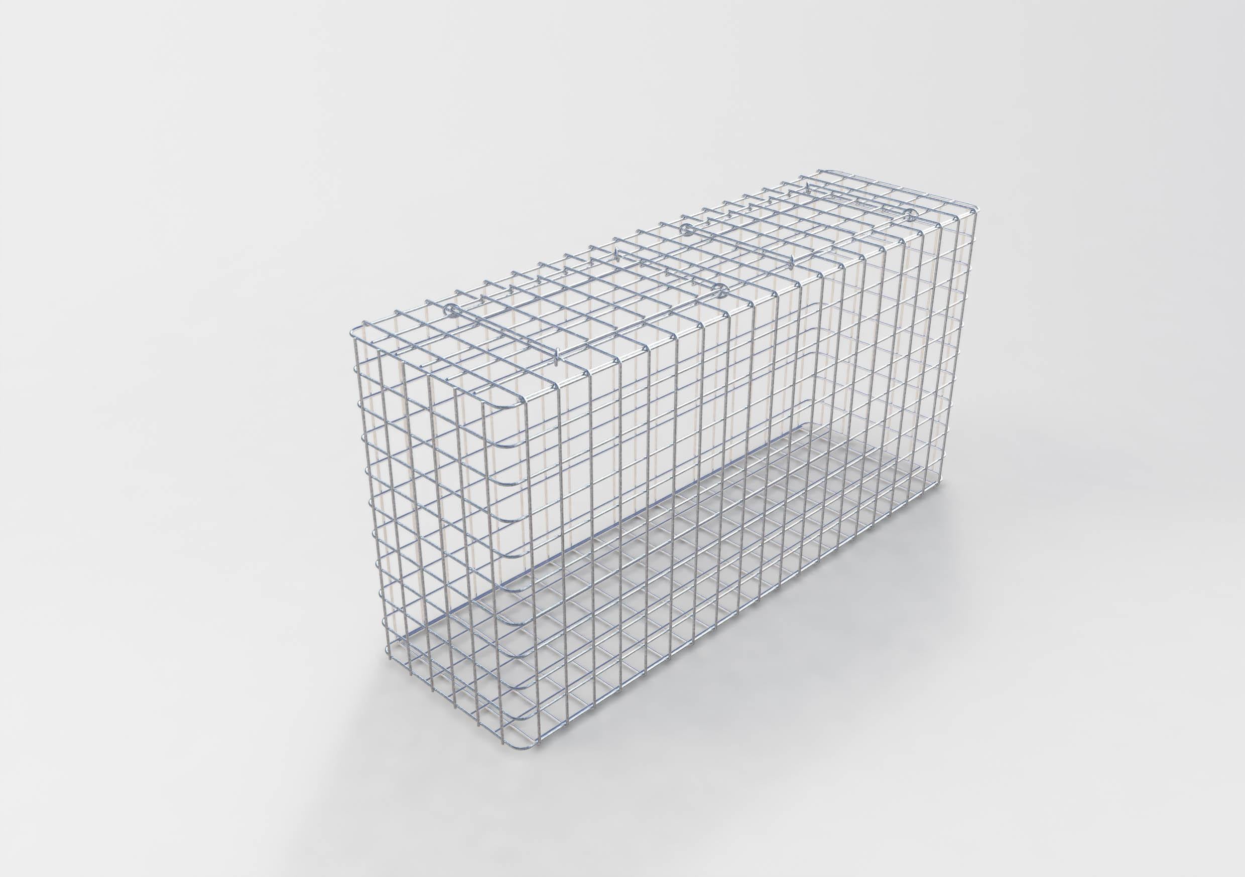 Gabion galvanisé à chaud 102 cm x 52 cm x 22 cm, mailles 5 cm x 5 cm, entièrement soudé