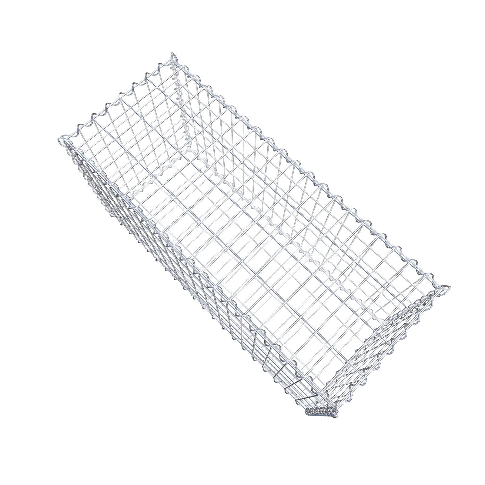 Set of 2 gabions 100 cm x 50 cm x 40 cm (L x H x D), mesh size 5 x 10 cm, spiral
