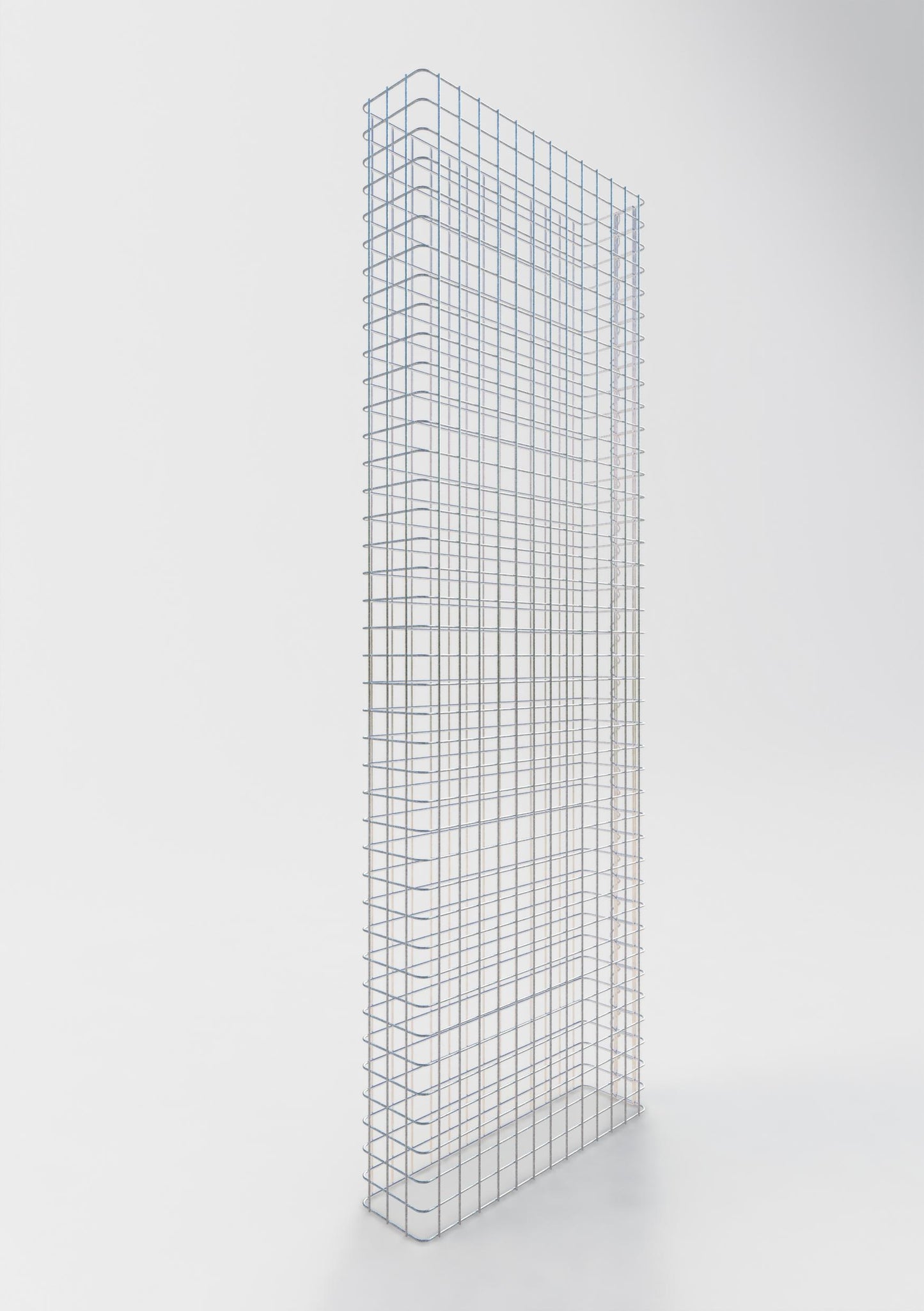 Comprimento da cerca de gabião 67 cm, altura 200 cm, profundidade 17 cm, tamanho da malha 5 x 5 cm