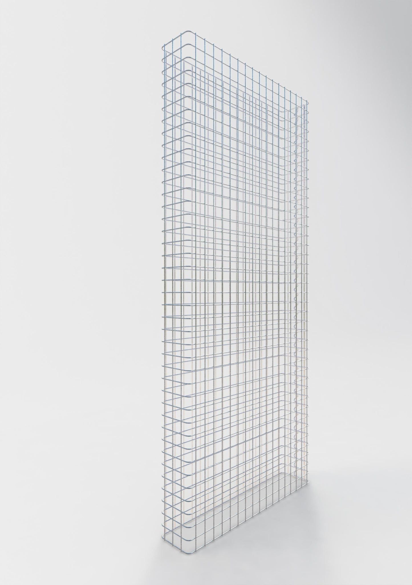 Comprimento da cerca de gabião 87 cm, altura 160 cm, profundidade 17 cm, tamanho da malha 5 x 5 cm