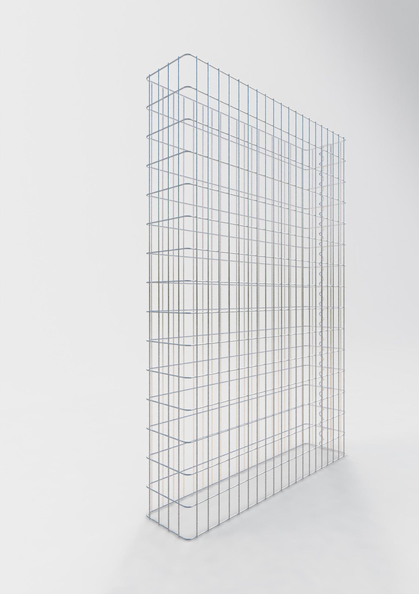 Comprimento da cerca de gabião 102 cm, altura 160 cm, profundidade 22 cm, tamanho da malha 5 x 10 cm